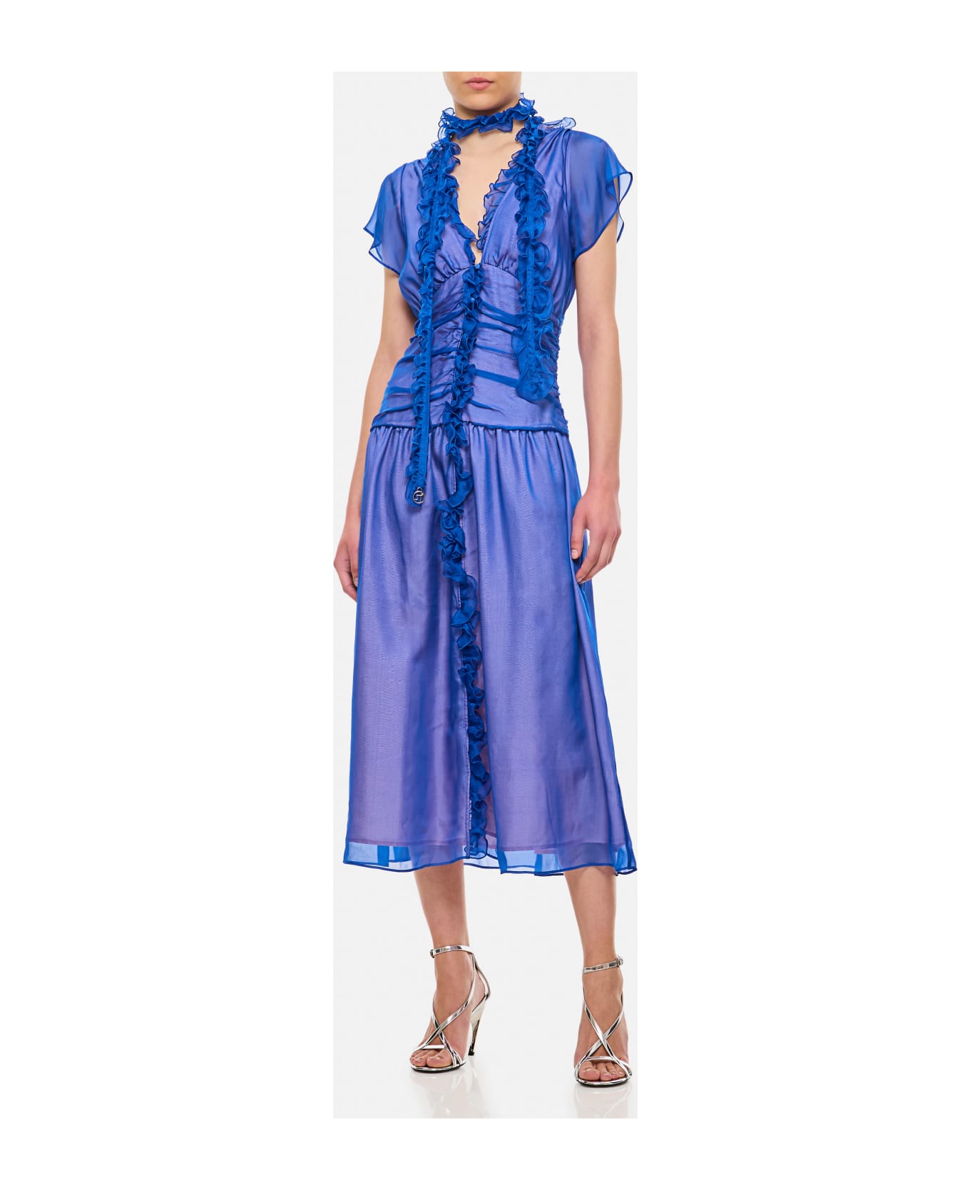 Saks Potts Blaire Silk Dress - Blue ワンピース＆ドレス