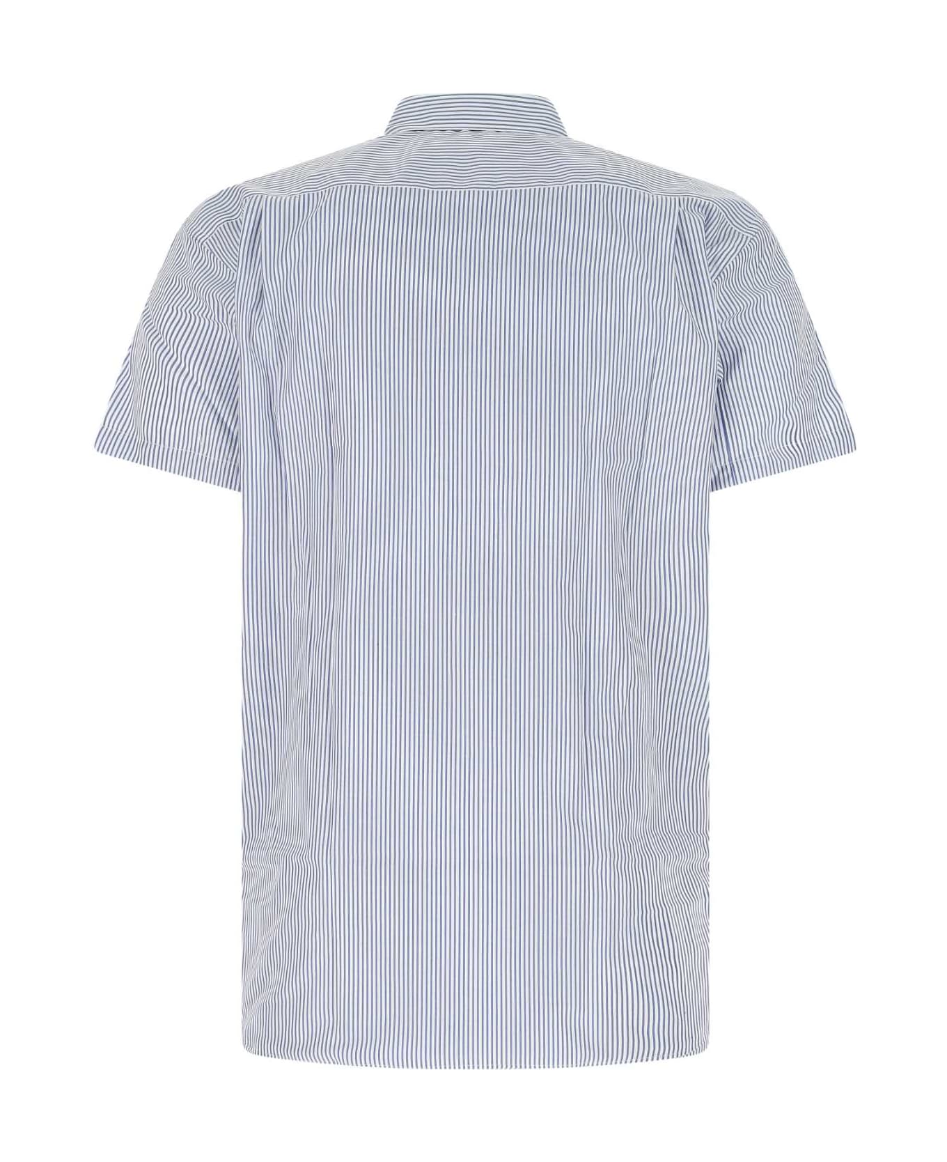 Comme des Garçons Shirt Embroidered Cotton Shirt - BLUESTRIPES