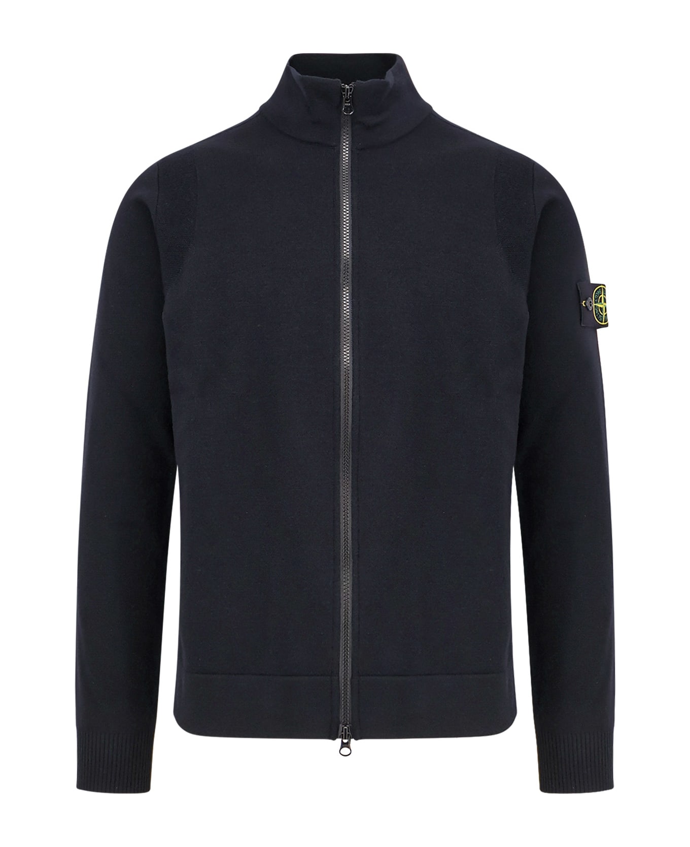 Stone Island Certified Virgin Wool Cardigan - Black