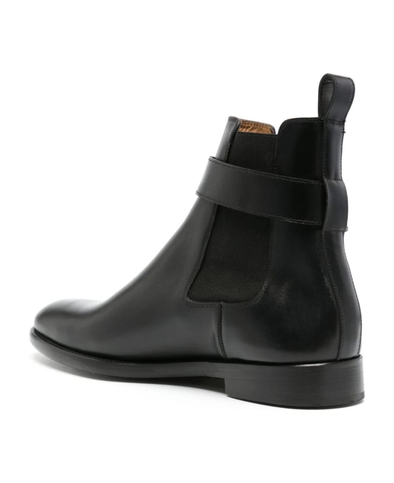 Edhen Milano Black Calf Leather Ankle Boots - Nero