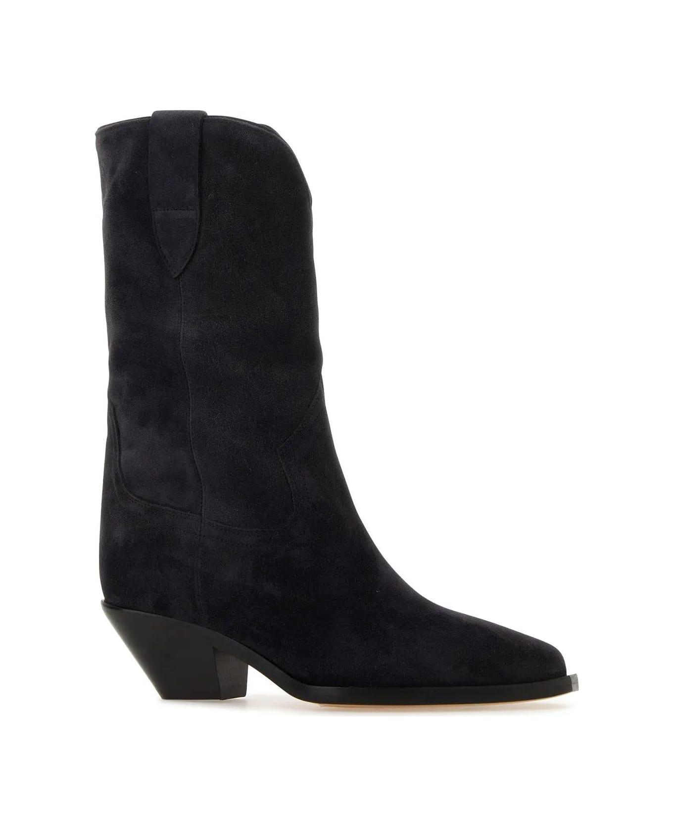Isabel Marant Slate Suede Ankle Boots - Black