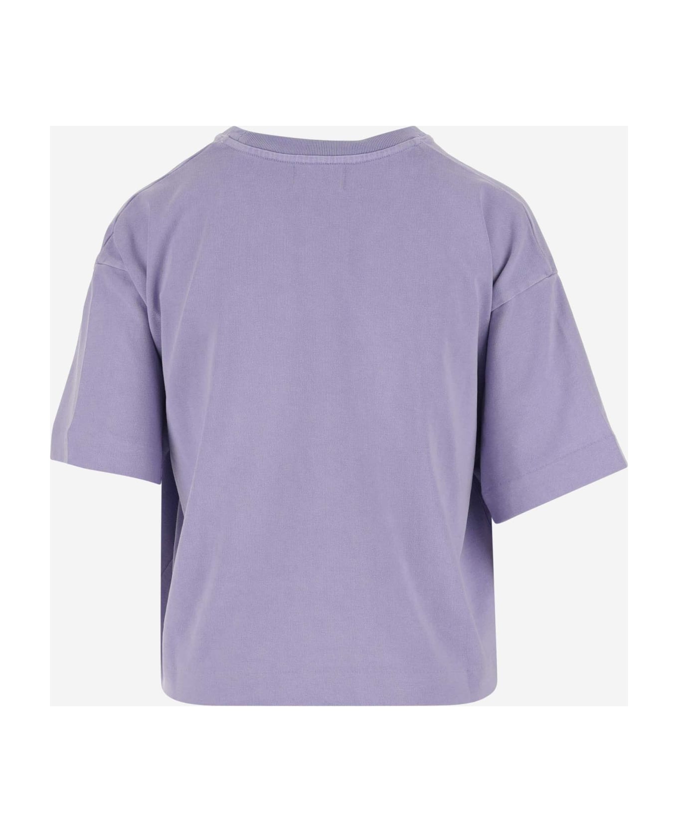 Autry Cotton T-shirt With Logo - PASTEL LILAC Tシャツ