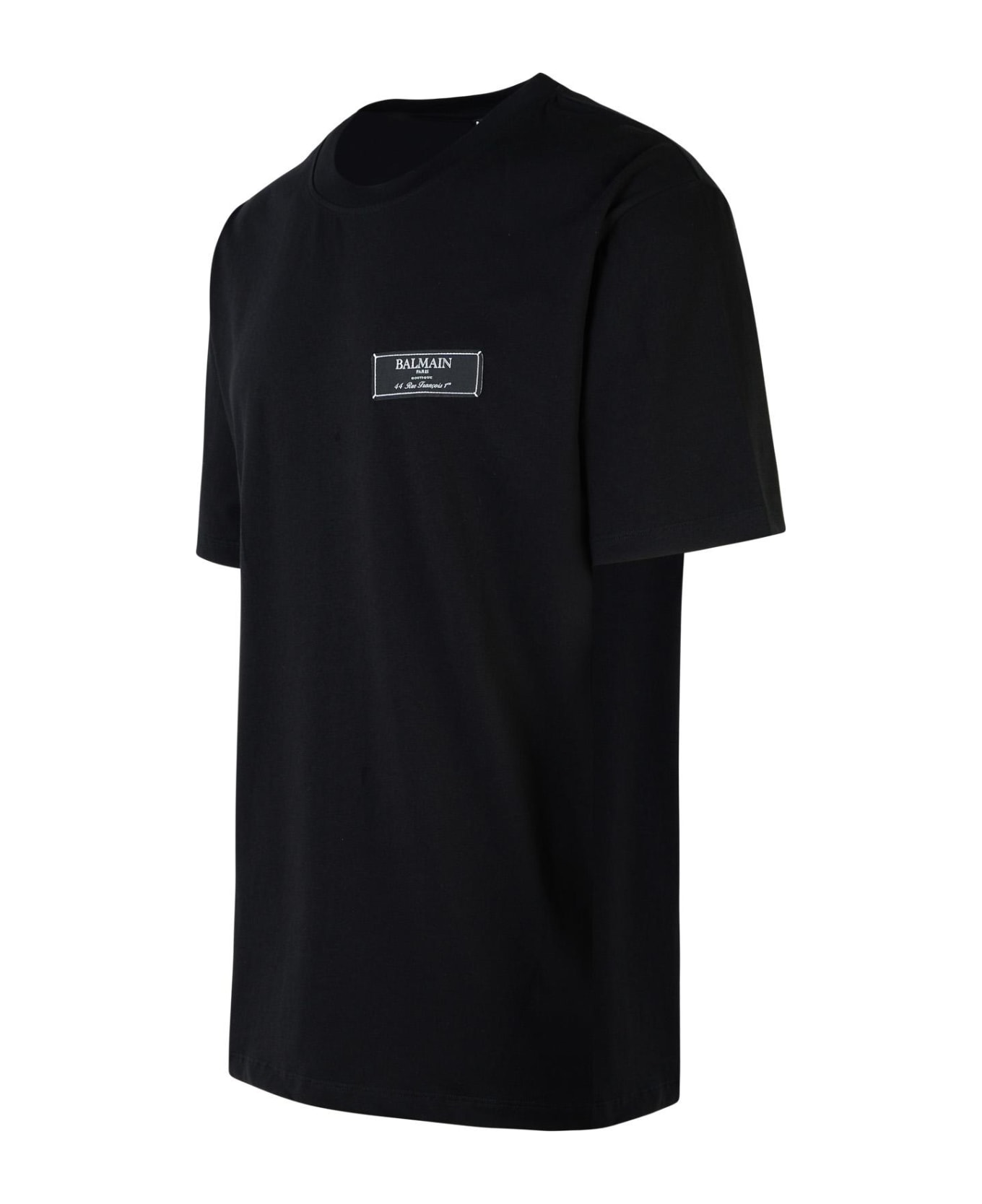 Balmain Black Cotton T-shirt - Black