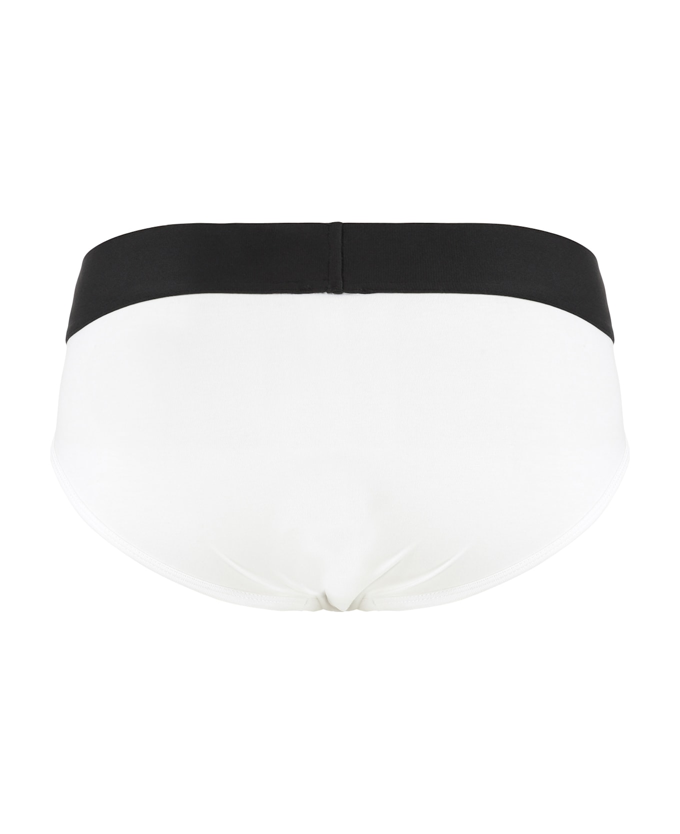 Palm Angels Set Of Two Cotton Briefs With Logoed Elastic Band - White