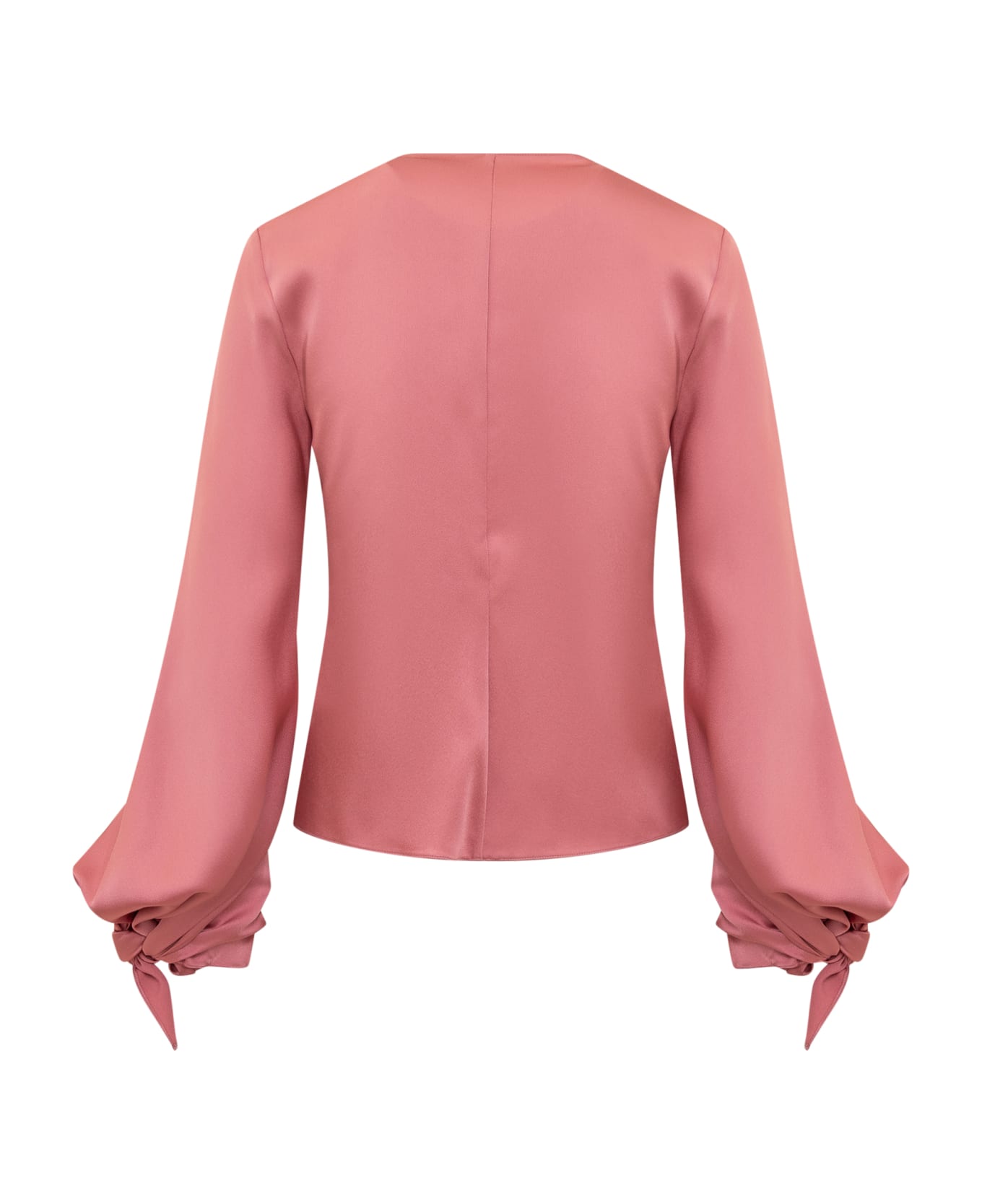 Del Core Blouse With Bow - ANTIQUE ROSE