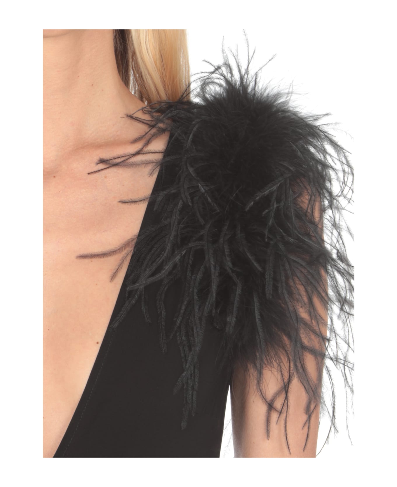 Pinko Body With Feathers - Black