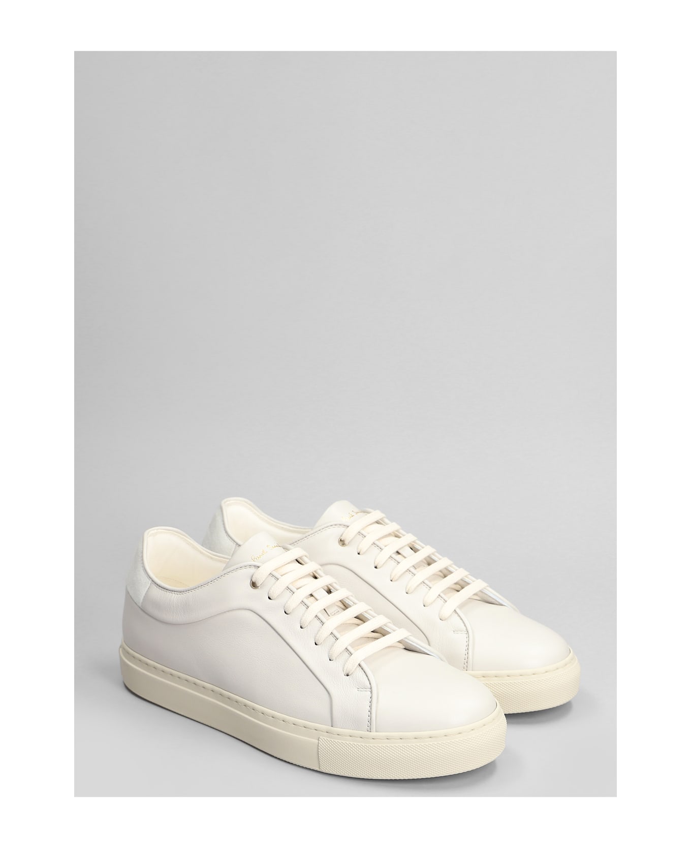 Paul Smith Basso Lux Sneakers In Grey Leather - Cream