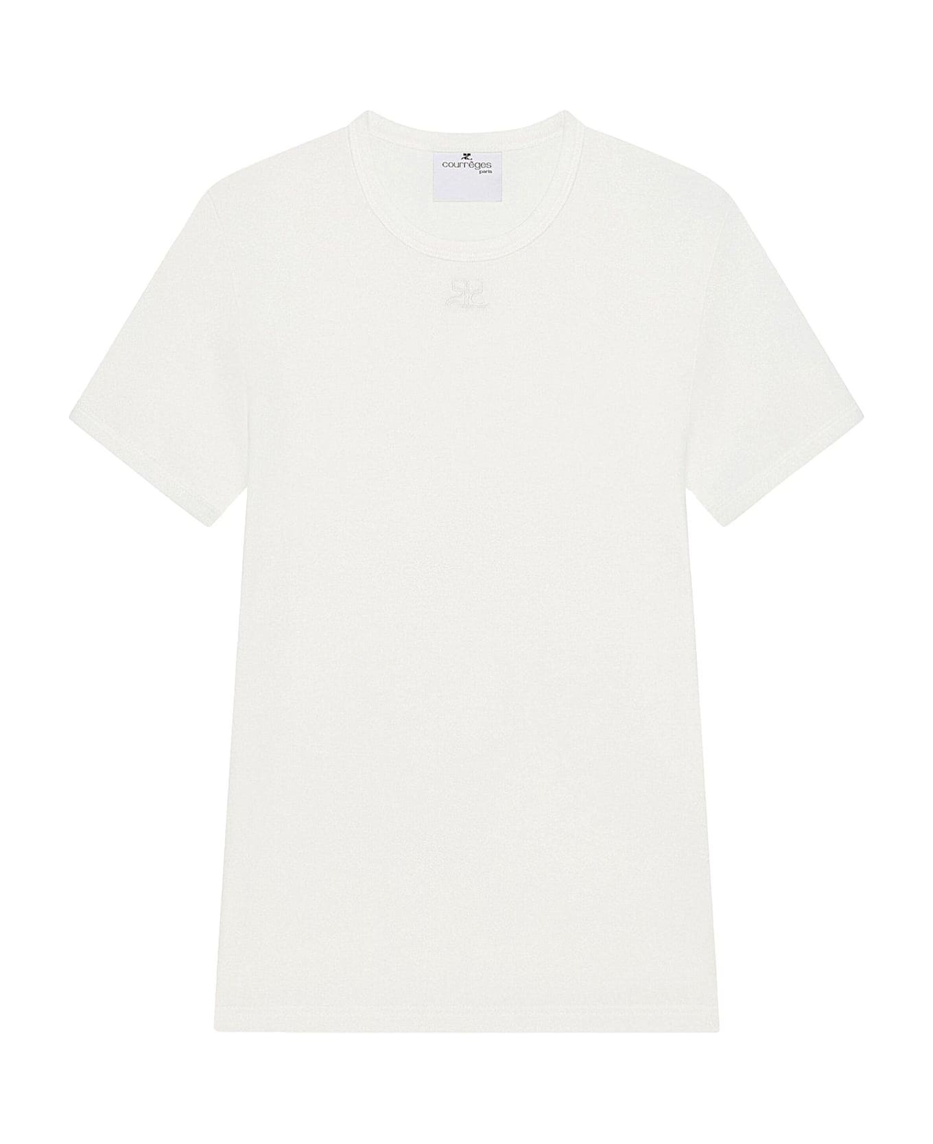 Courrèges Logo Crew Neck T-shirt - White