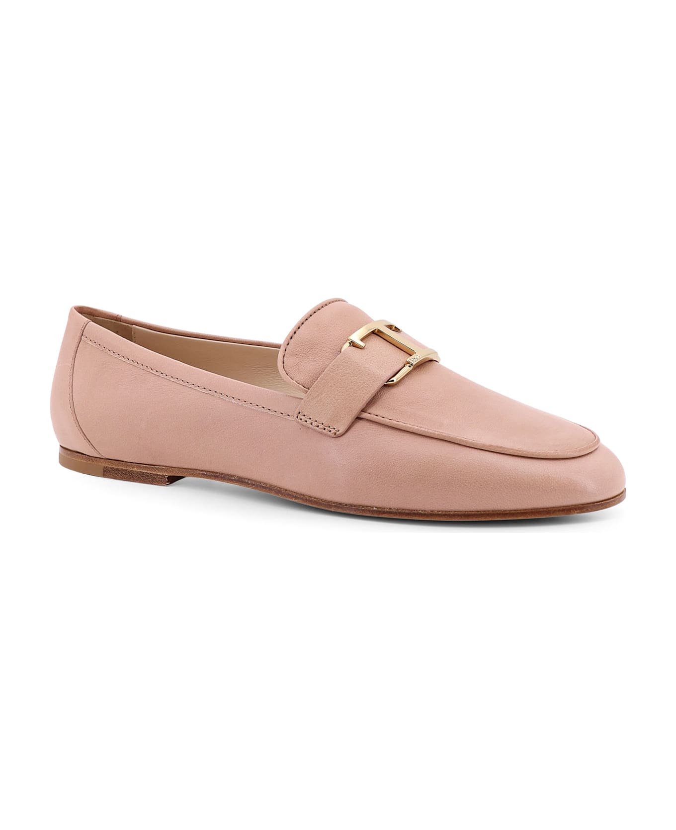 Tod
s Leather Loafer With Metal Detail - Beige
