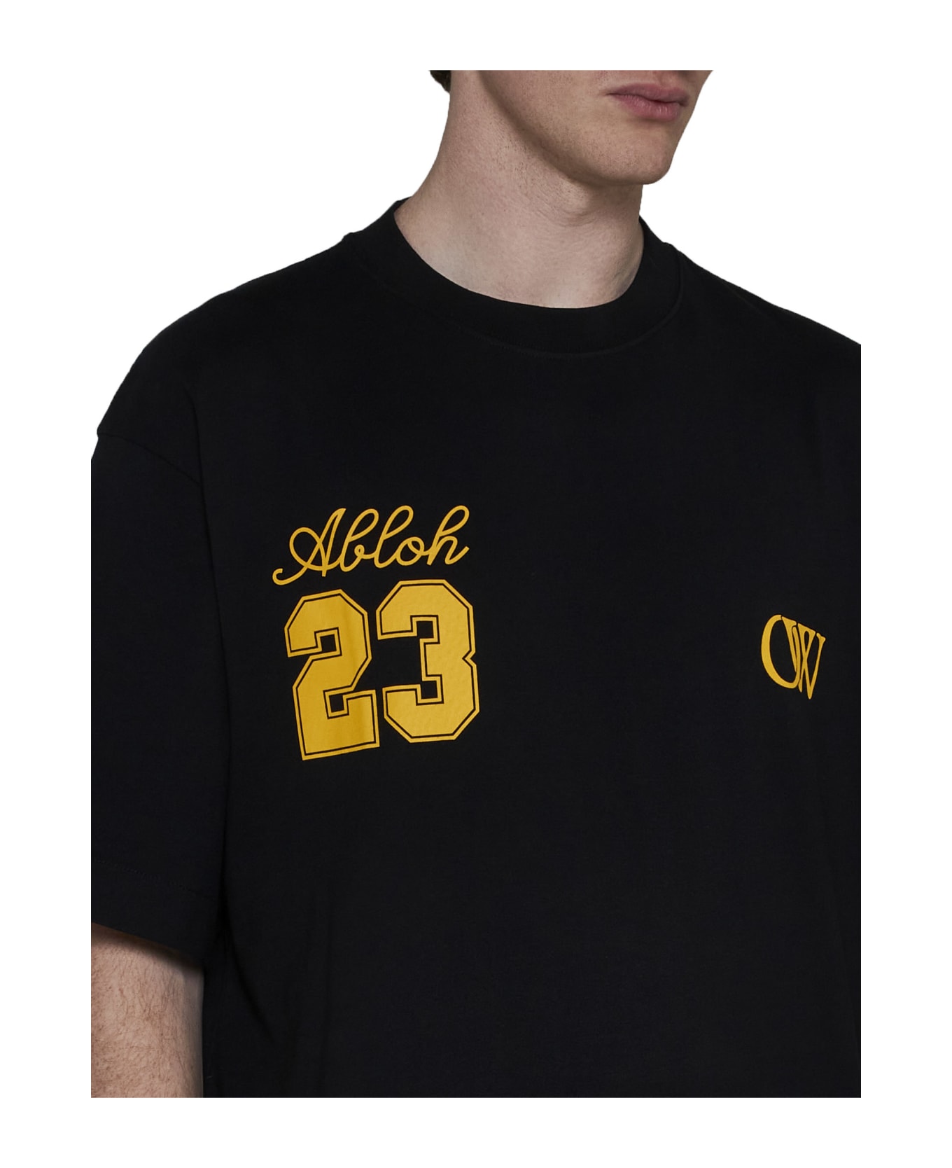 Off-White Skate T-shirt With Ow 23 Logo - Black Gold Fusion