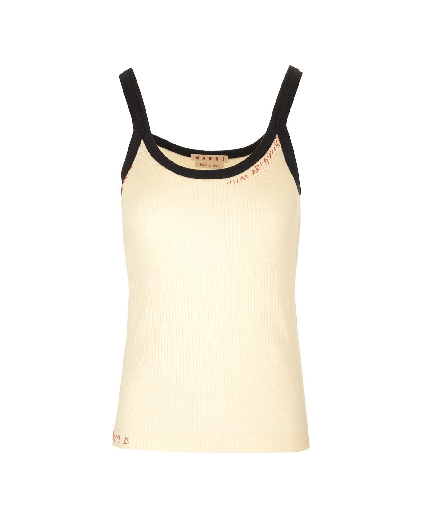 Marni Ribbed Tank Top - White