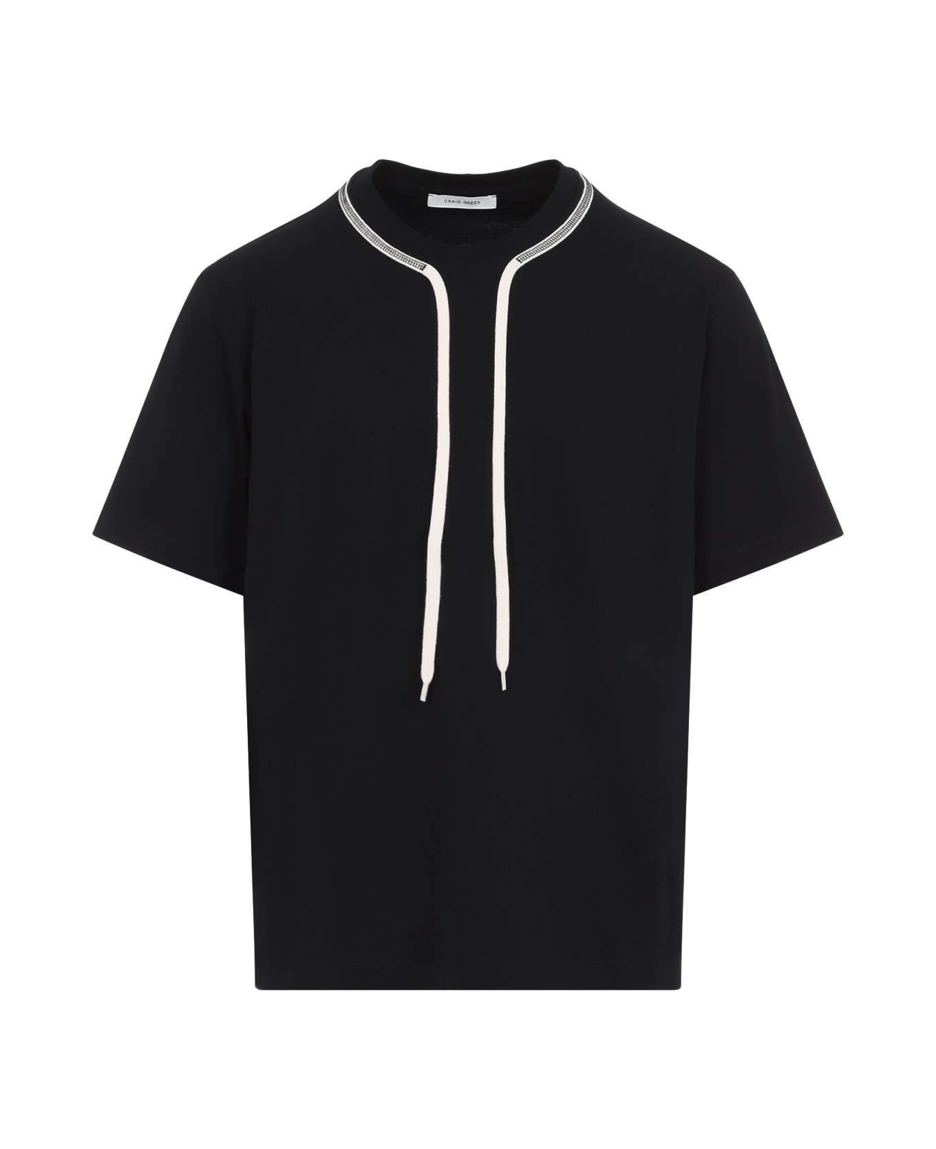 Craig Green Flatlock Lace T-shirt - Black Cream