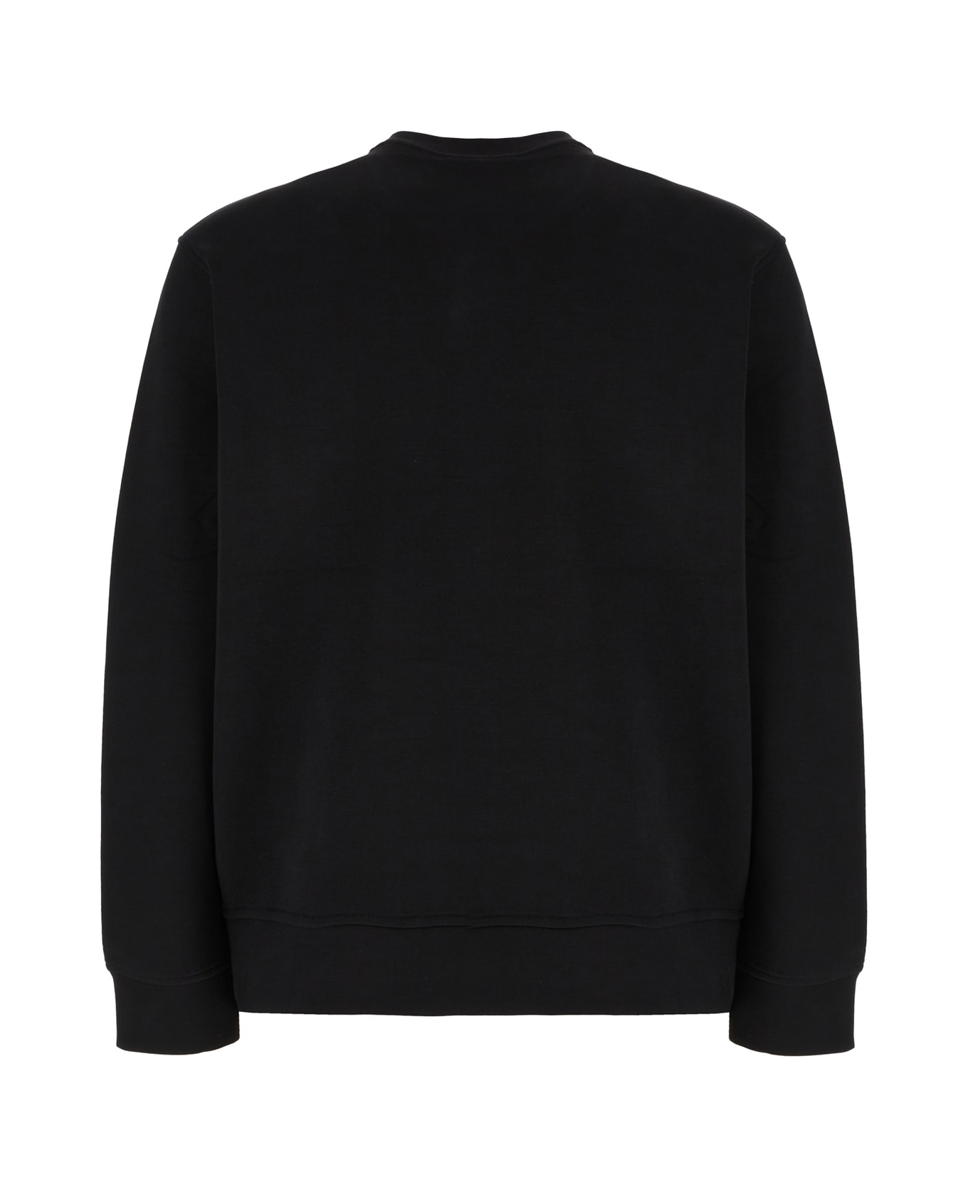 Emporio Armani Black Stretch Cotton Blend Sweater - BLACKBEAUTY
