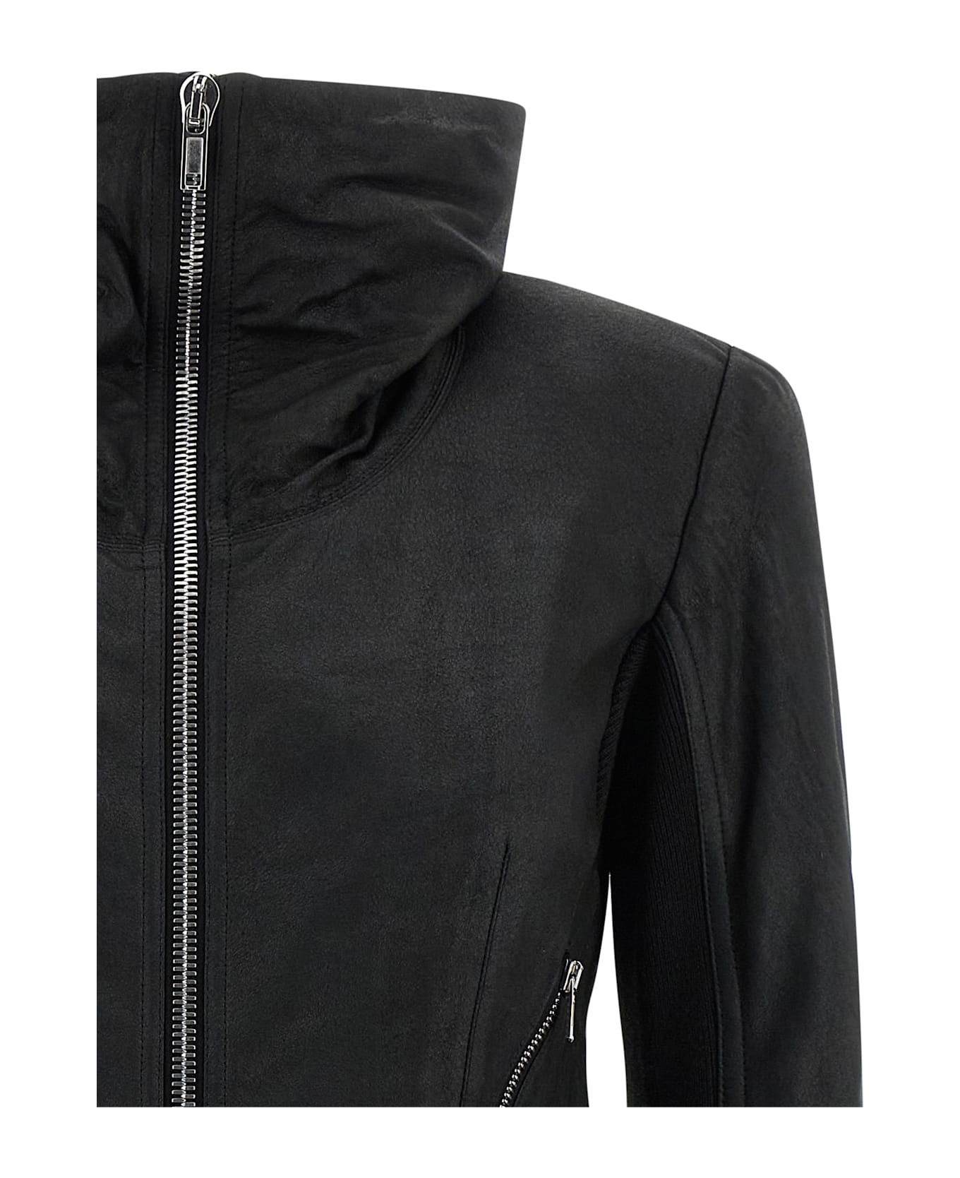 Rick Owens 
zipped Naska Biker
 Jacket - BLACK