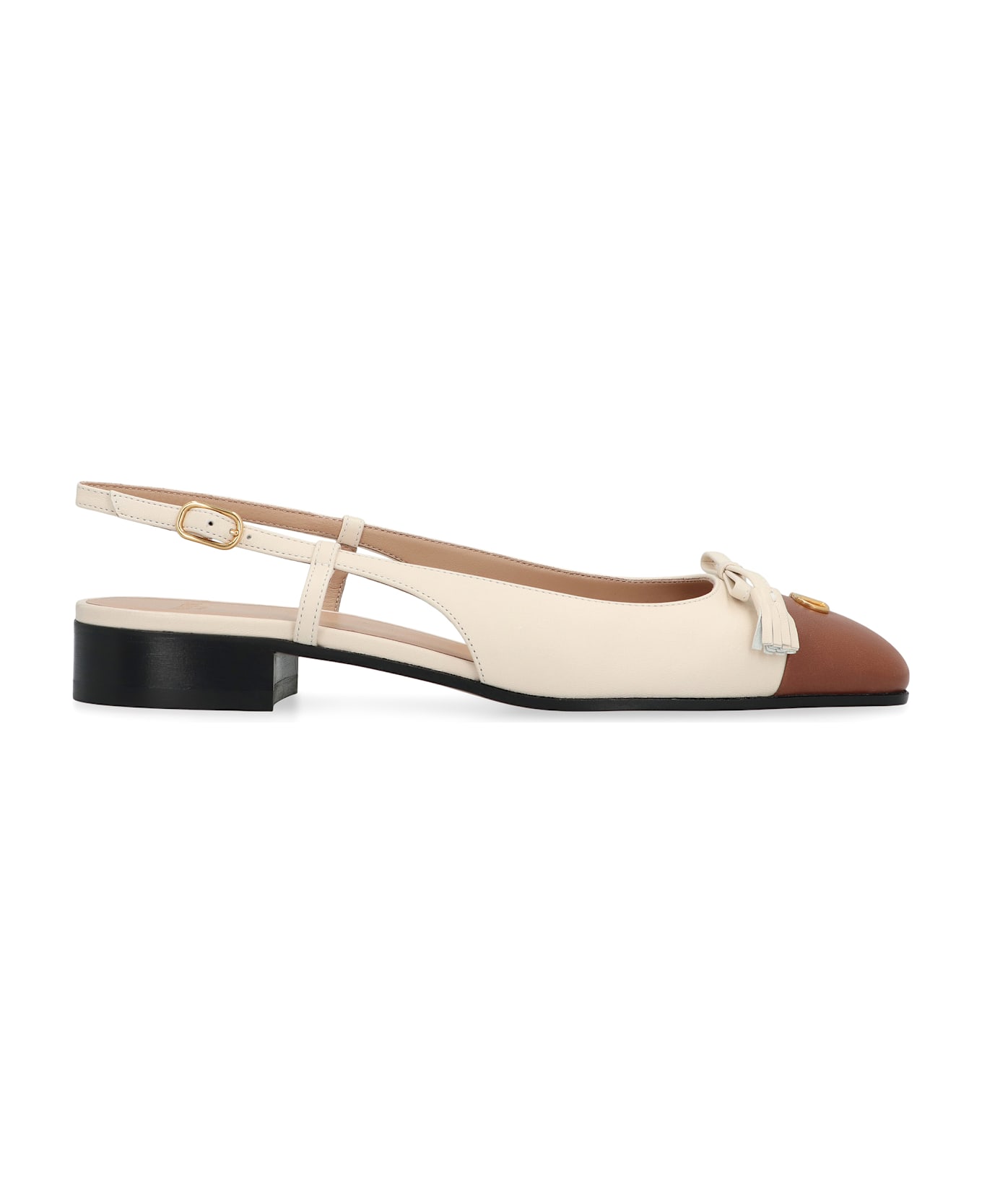 Valentino Garavani Valet Du Roi Slingback Ballet Flats - panna