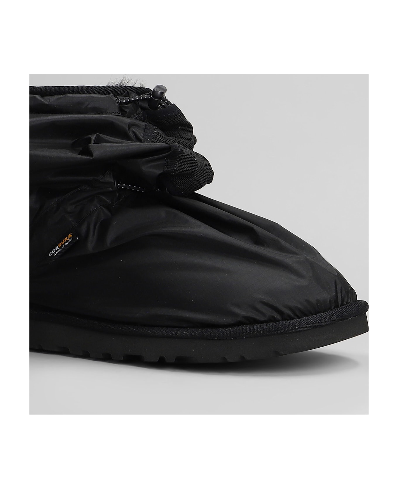 UGG Classic Mini Low Heels Boots In Black Nylon - black