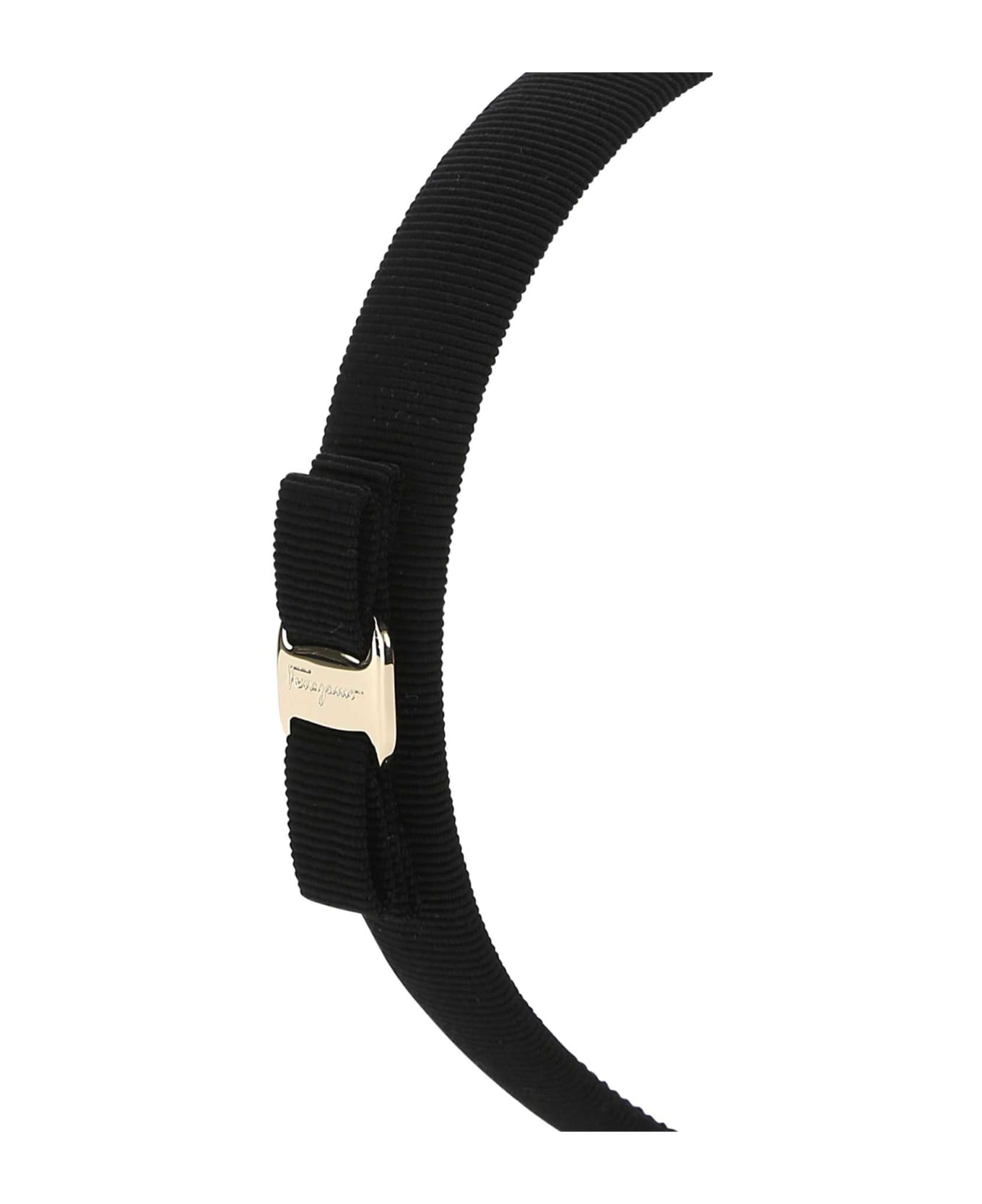 Ferragamo Black Cotton Blend Hair Band - NEROORO