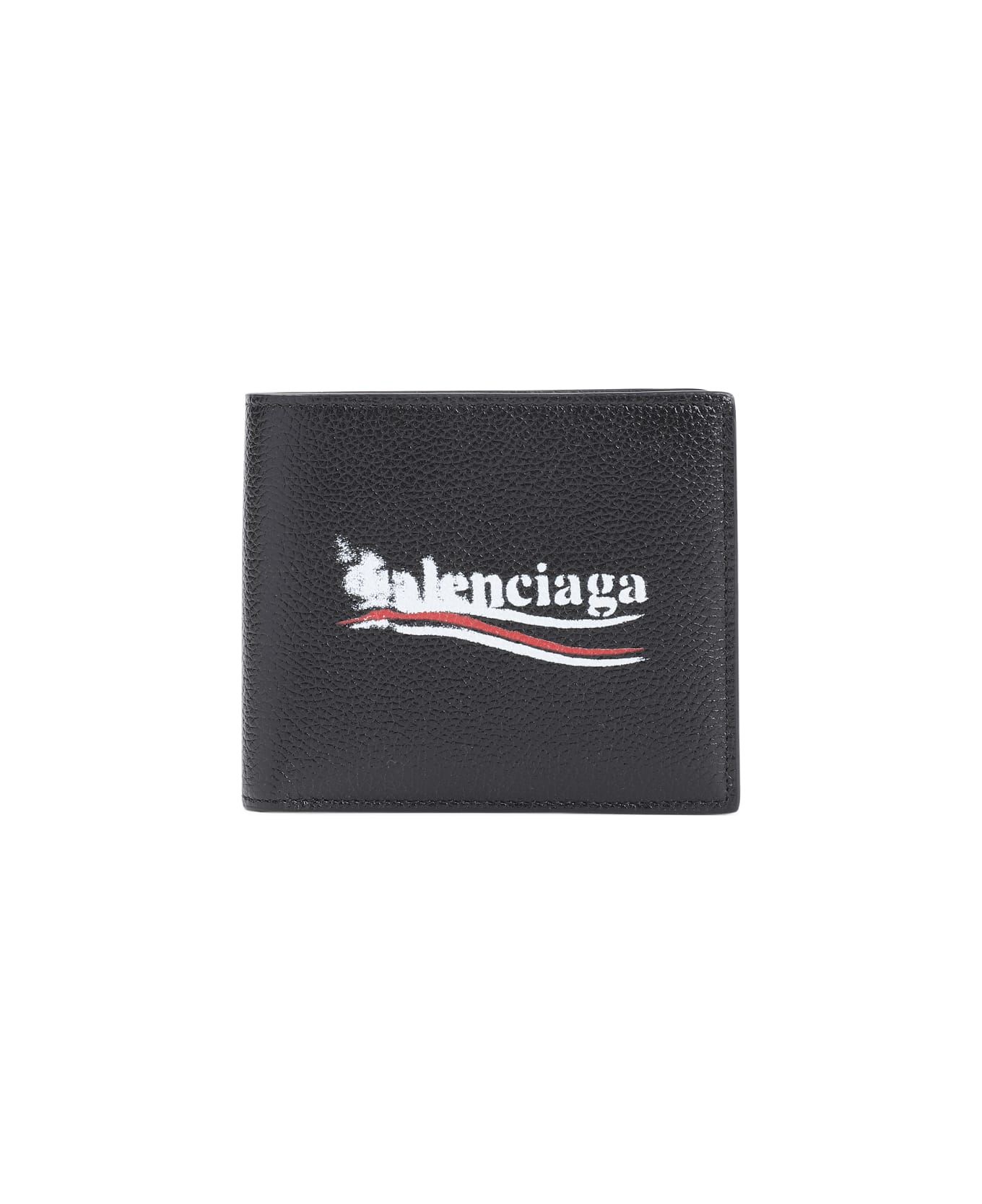 Balenciaga Cash Leather Wallet - Black 財布