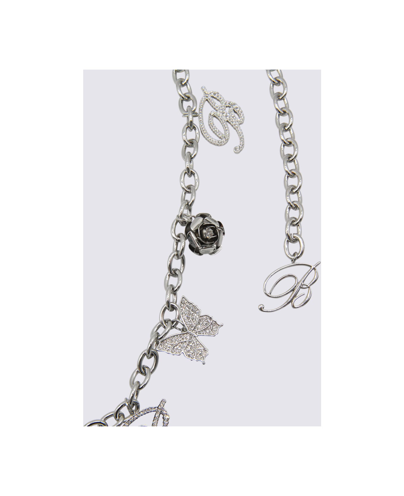 Blumarine Silver Tone Belt - SILVER/CRYSTAL