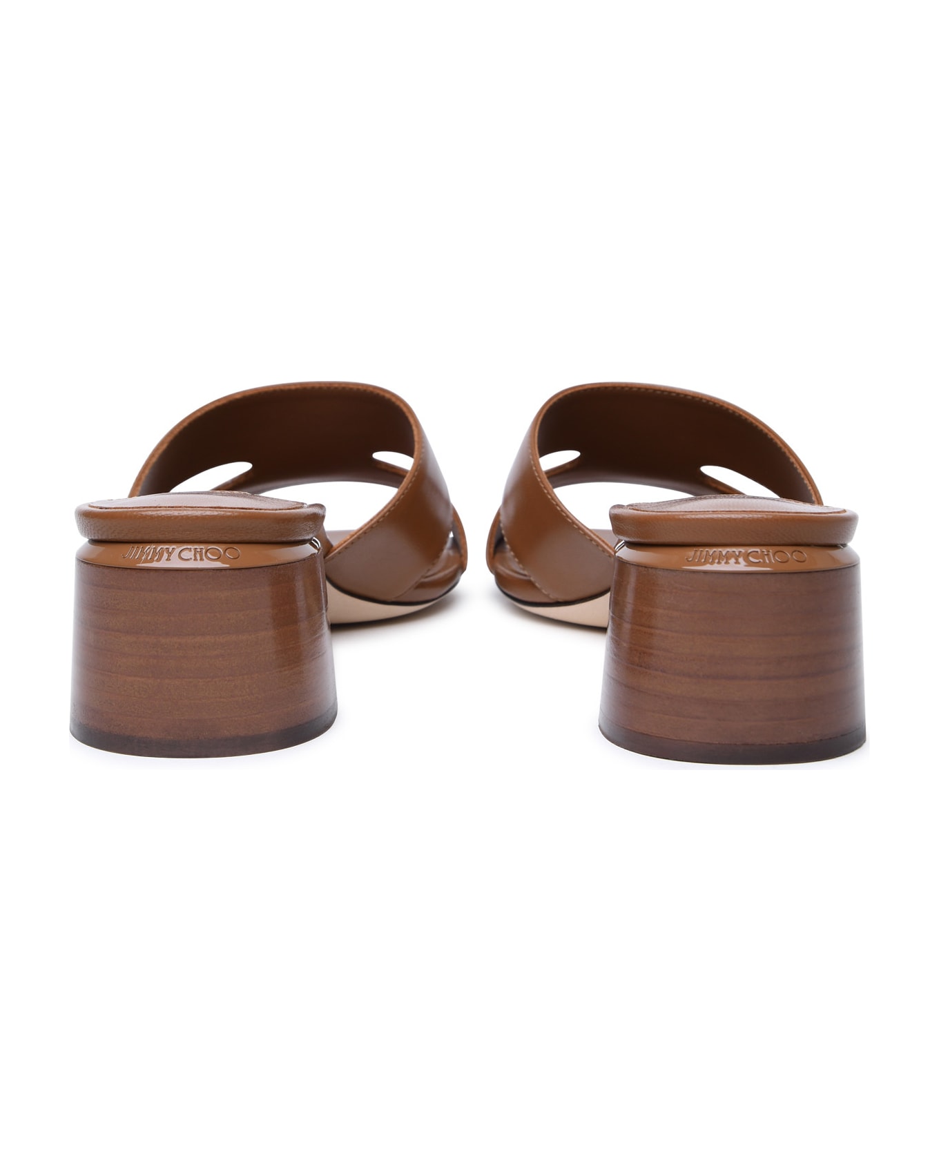 Jimmy Choo 'ellison Mule 45' Brown Leather Sandals - Brown