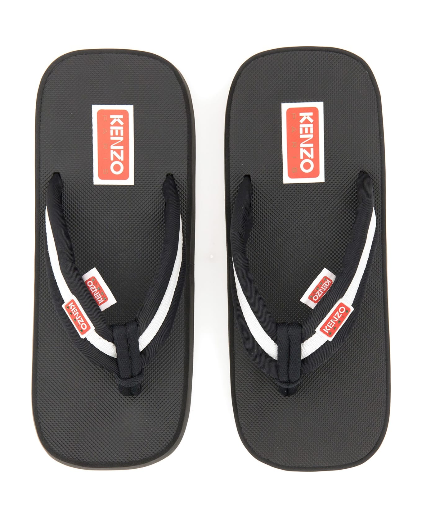 Kenzo Slide Sandal With Logo - Black