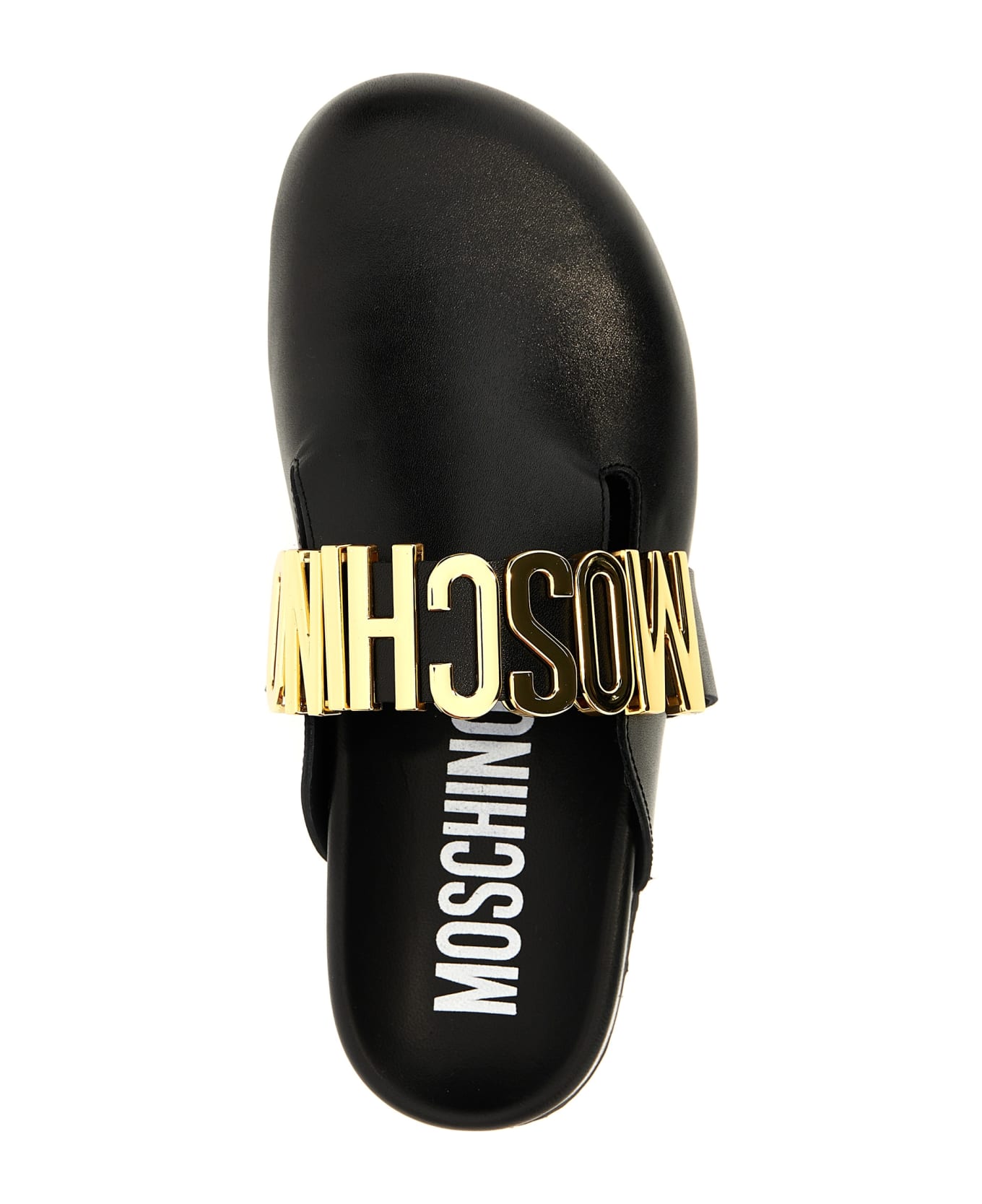Moschino Logo Mules - Black