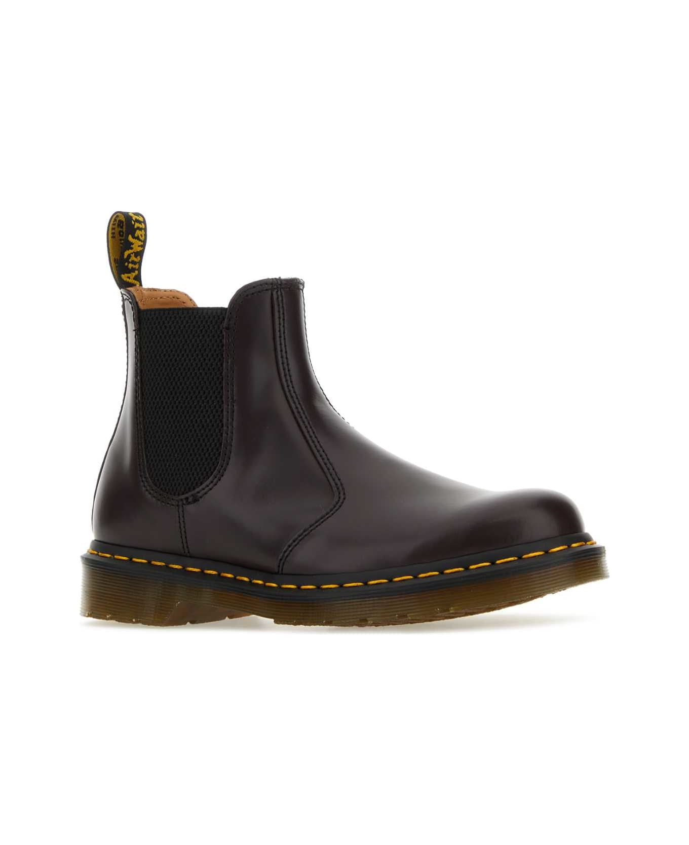 Dr. Martens Aubergine Leather 2976 Ankle Boots - BurgundySmooth