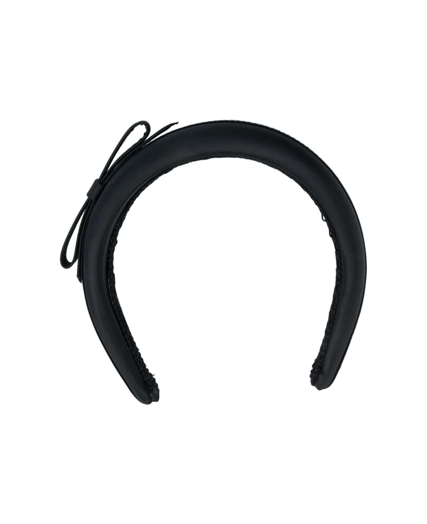 RED Valentino Black Satin Headband With Bow - Black