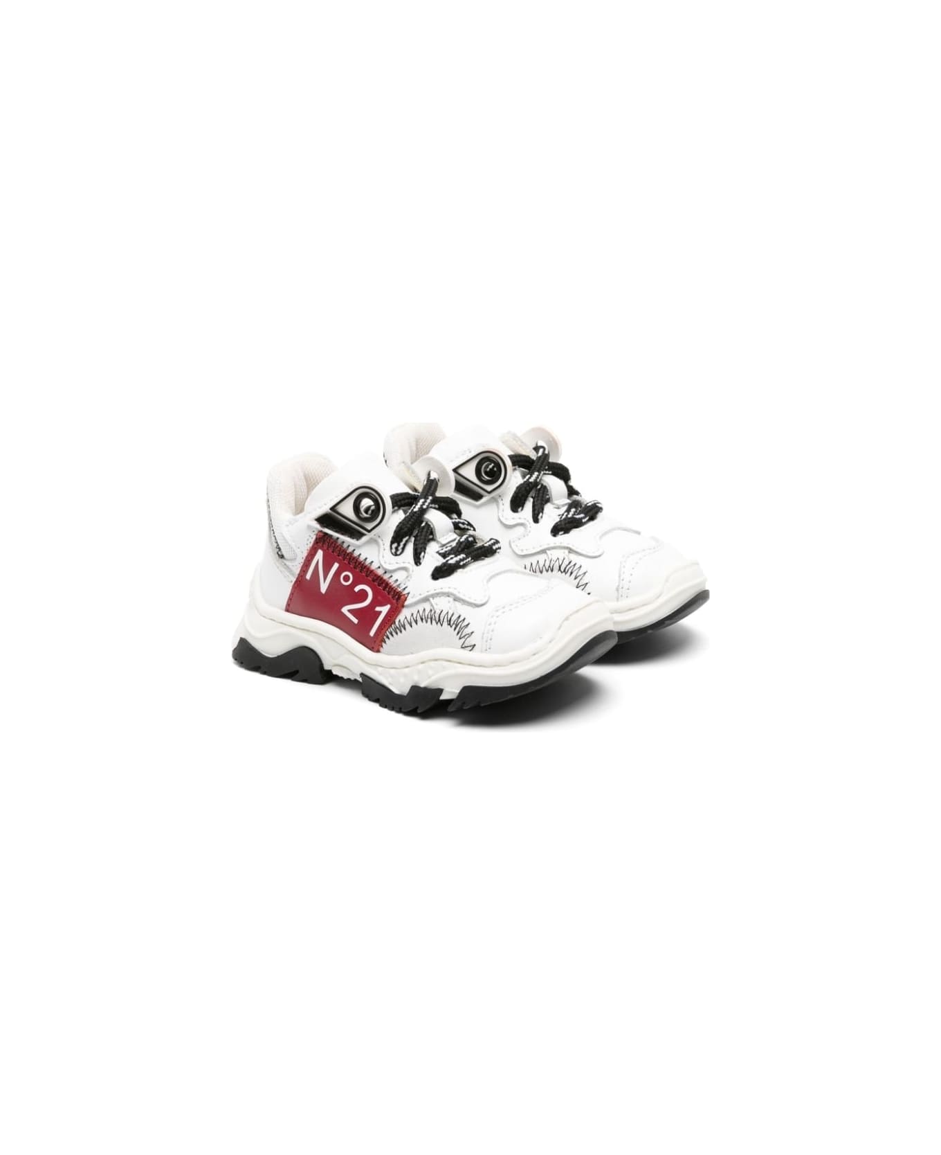 N.21 Chunky Sneakers With Print - White
