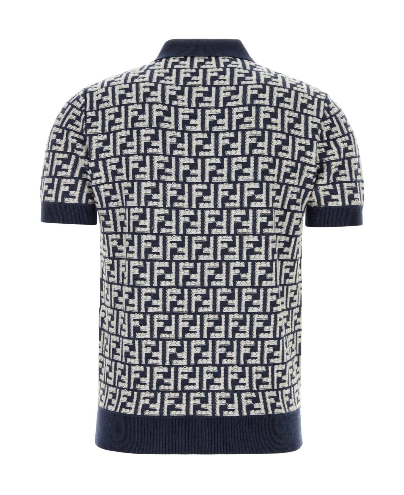 Fendi Embroidered Wool Polo Shirt - NAVY ポロシャツ