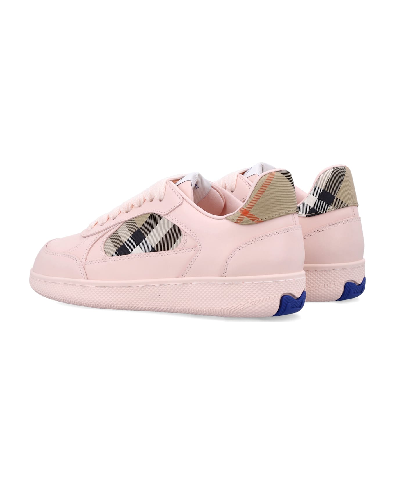 Burberry London Leather And Check Terrace Women S Sneakers - FLORA/ SAND IP CHK