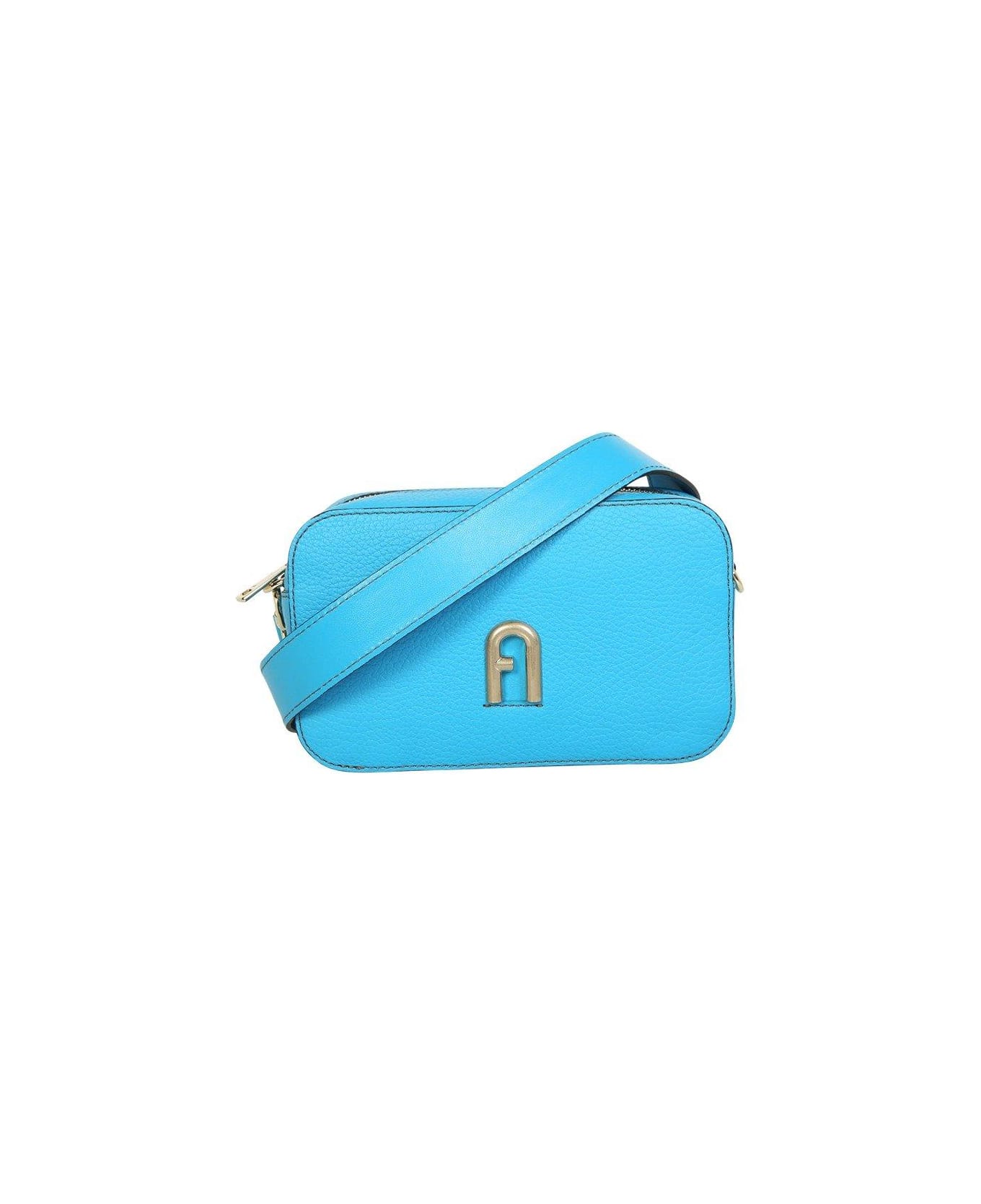 Furla Logo Plaque Zipped Mini Crossbody Bag - Blue