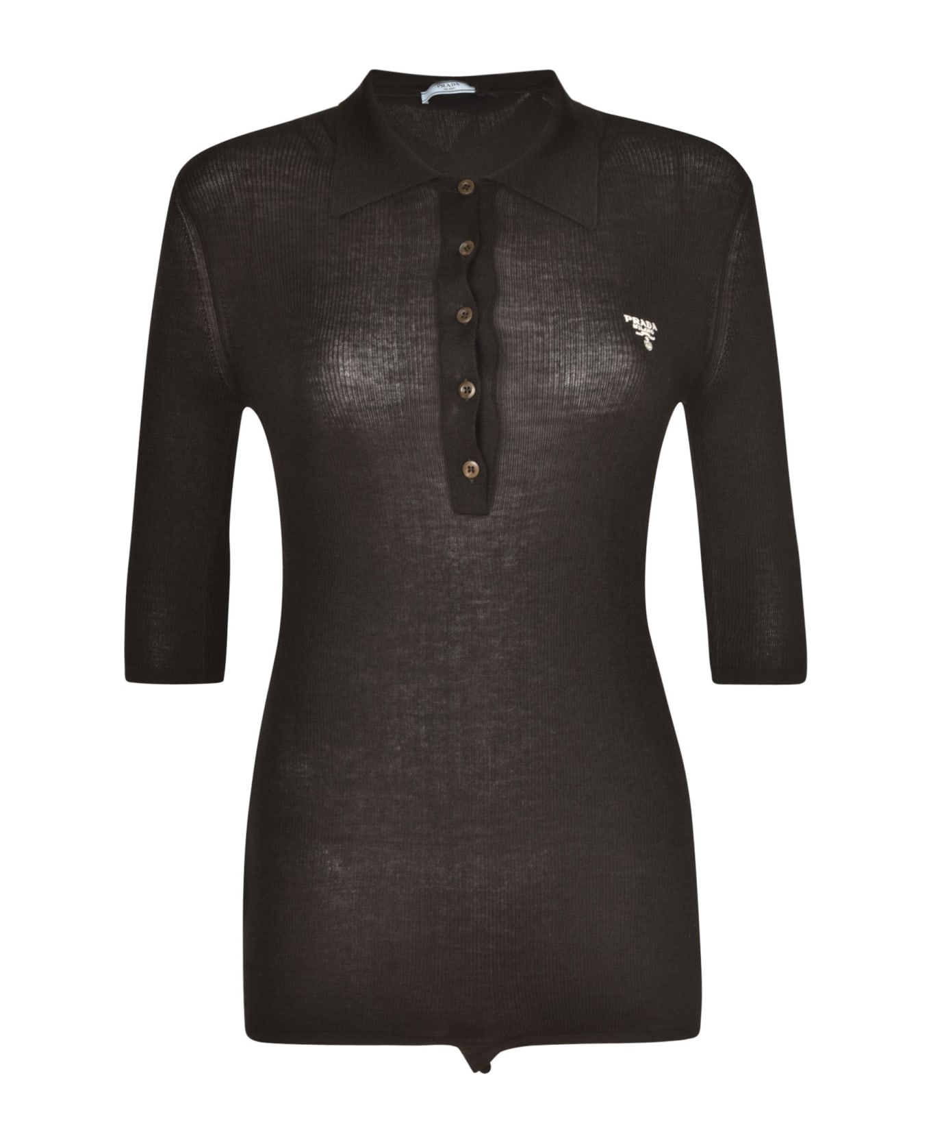 Prada Superfine Cash Bodysuit - Black ポロシャツ