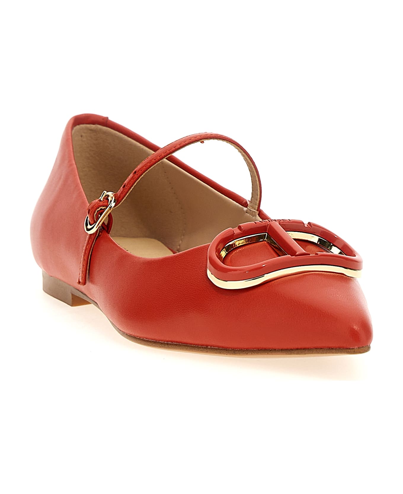 TwinSet 
oval T
 Ballet Flats - Red