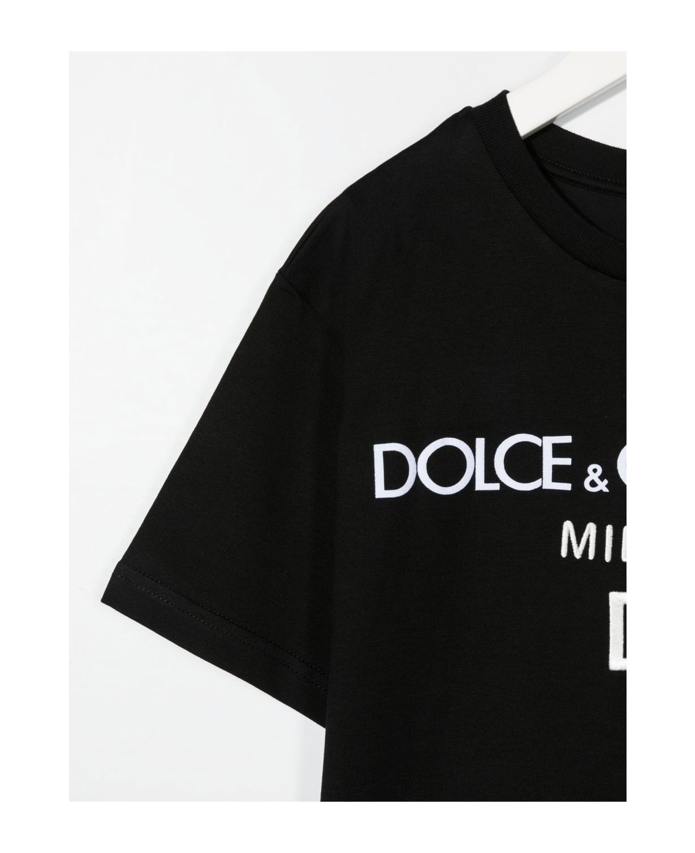 Dolce & Gabbana Black Cotton T-shirt - BLACK