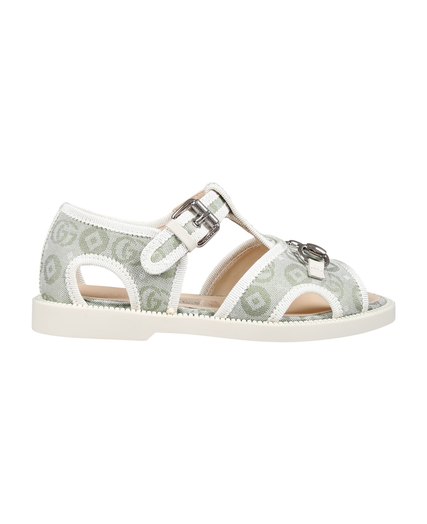 Gucci Green Sandals For Kids With Clamp - Green