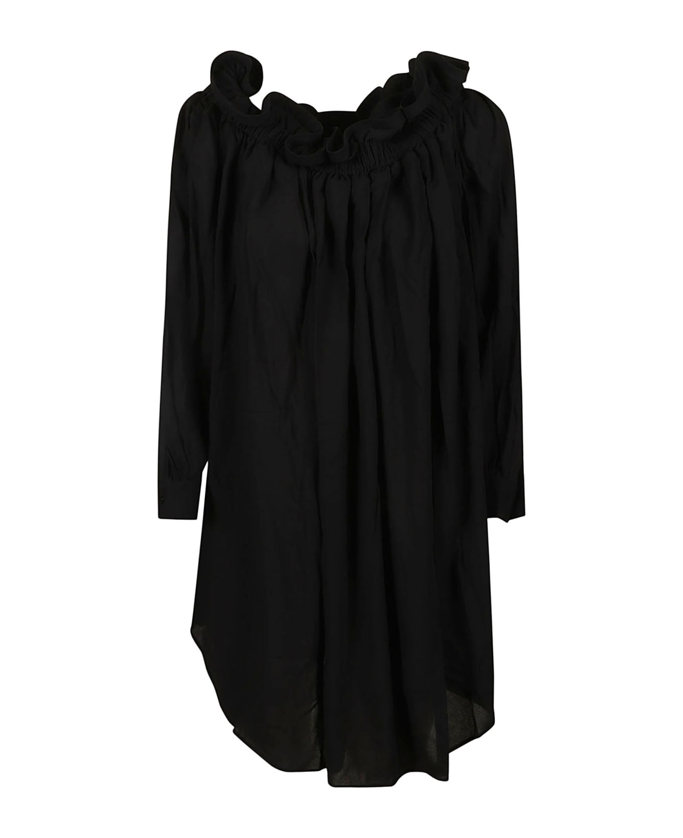 AZ Factory Printed Oversized Dress - Black ブラウス