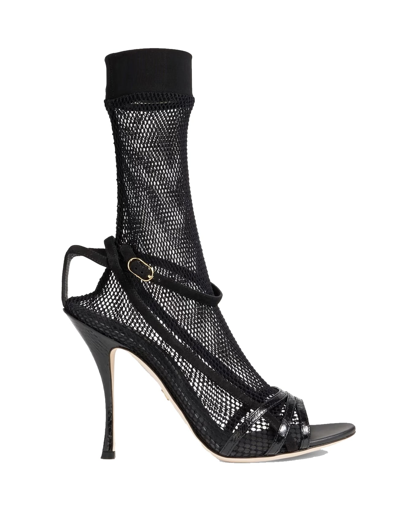 Dolce & Gabbana Fishnet Sandals - Black