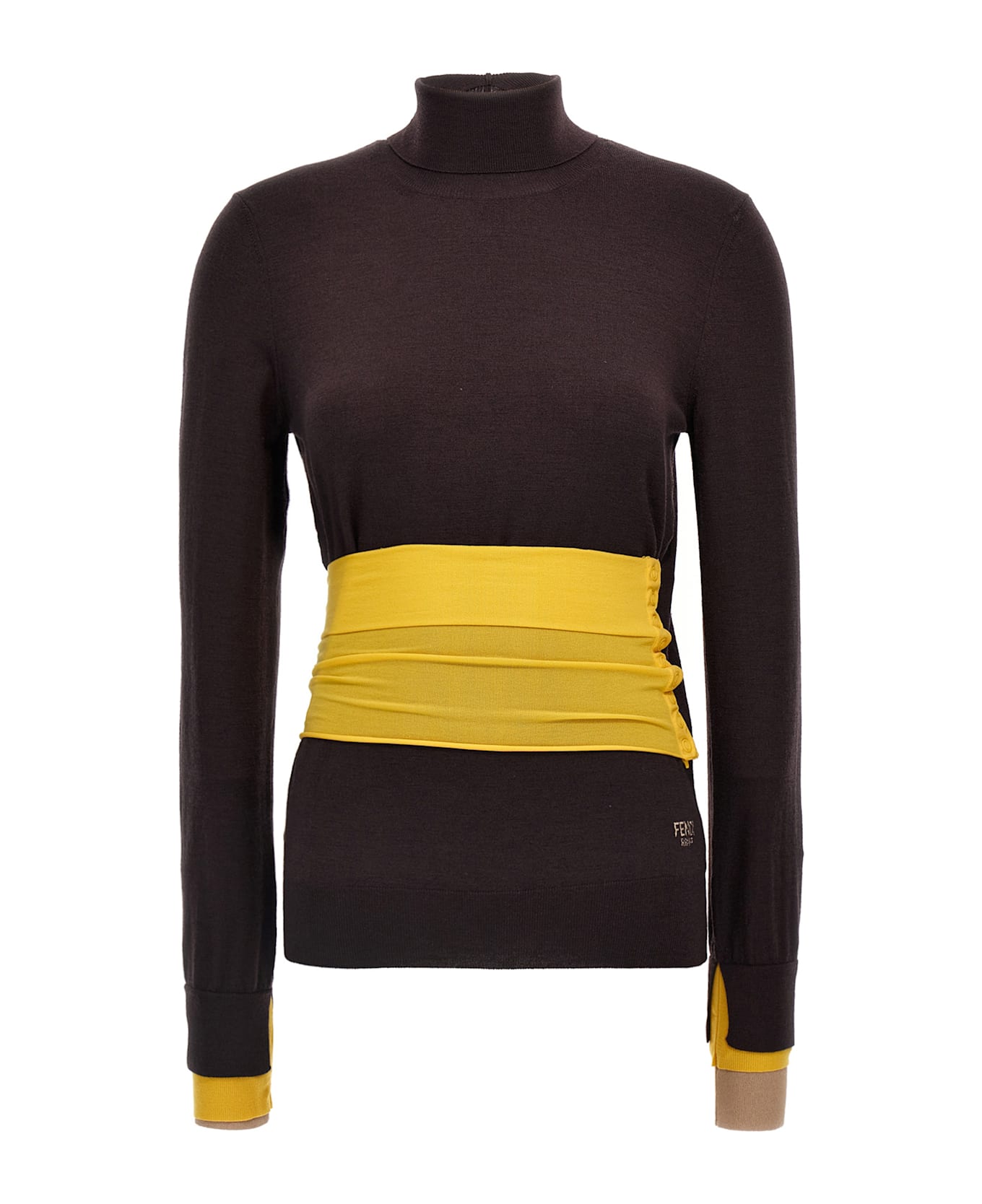 Fendi Wool Turtleneck Sweater - Purple