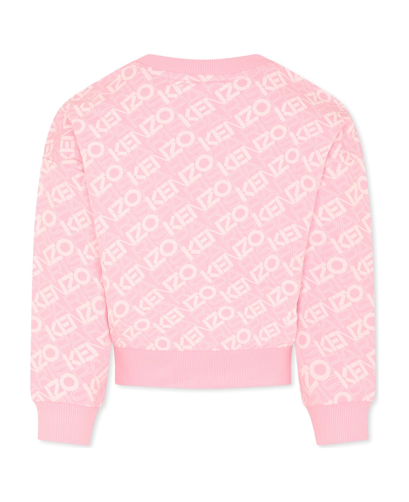 Kenzo Kids Pink Sweatshirt For Girl With Logo - Pink