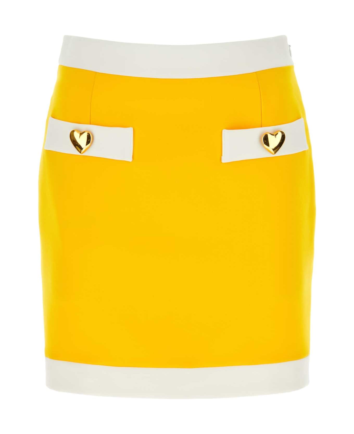 Moschino Yellow Stretch Jersey Mini Skirt - FANTASIAGIALLO