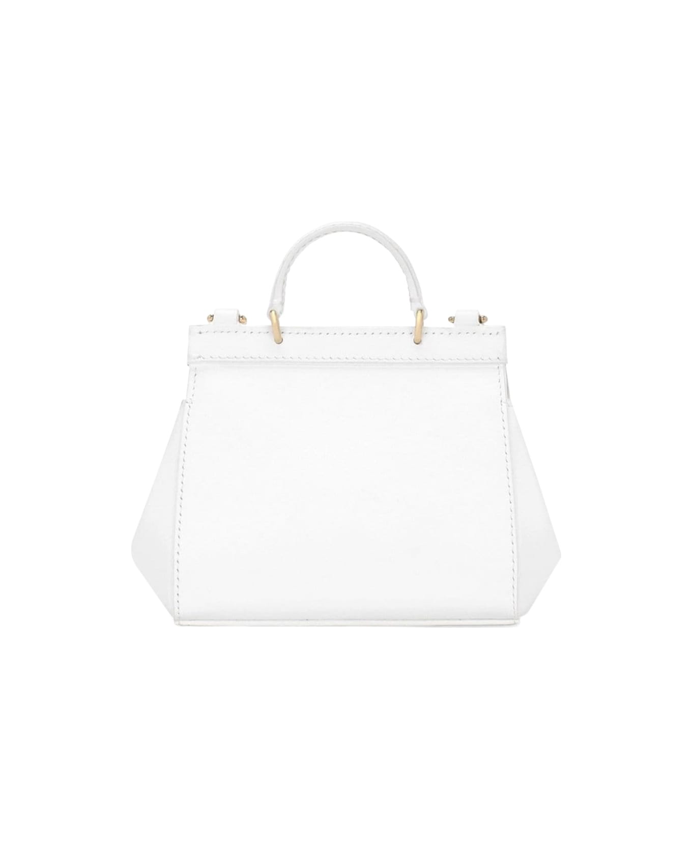 Dolce & Gabbana White Nappa Calfskin Shoulder Bag - WHITE