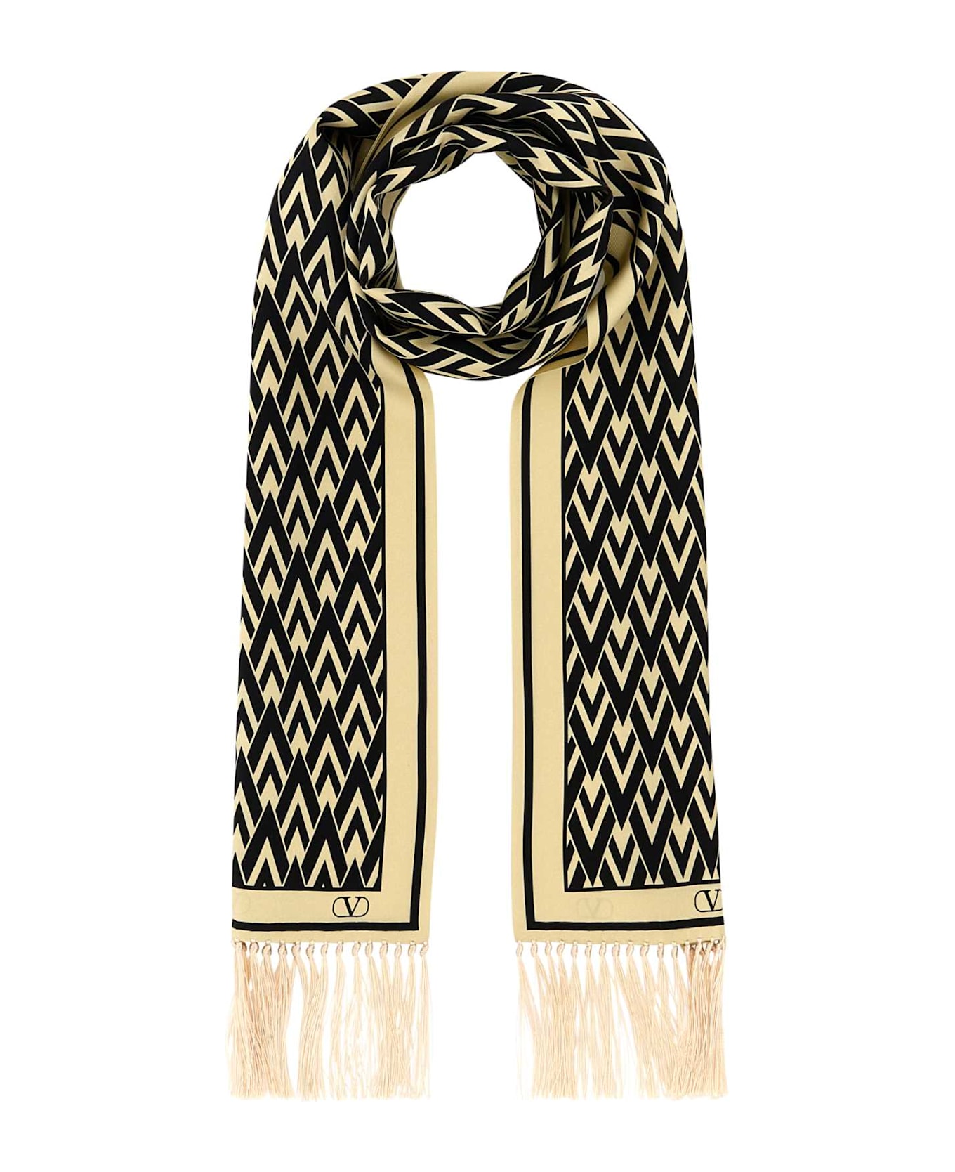 Valentino Garavani Printed Silk Foulard - CREMANERO