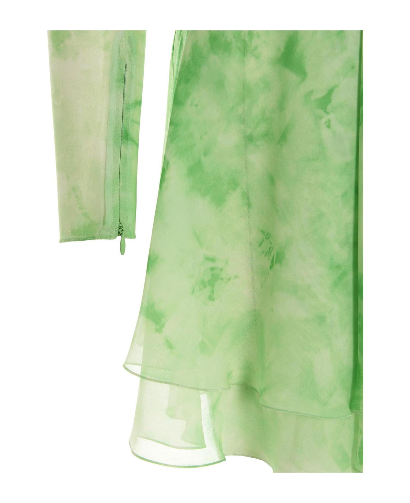 Alessandra Rich Tie-dye Silk Dress - Green