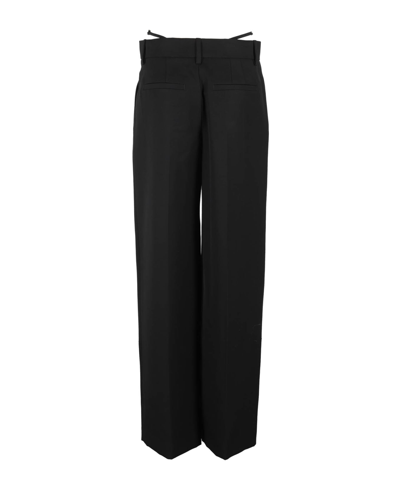 Alexander Wang Low Waisted G-string Trouser With Crystal Trim - Black ボトムス