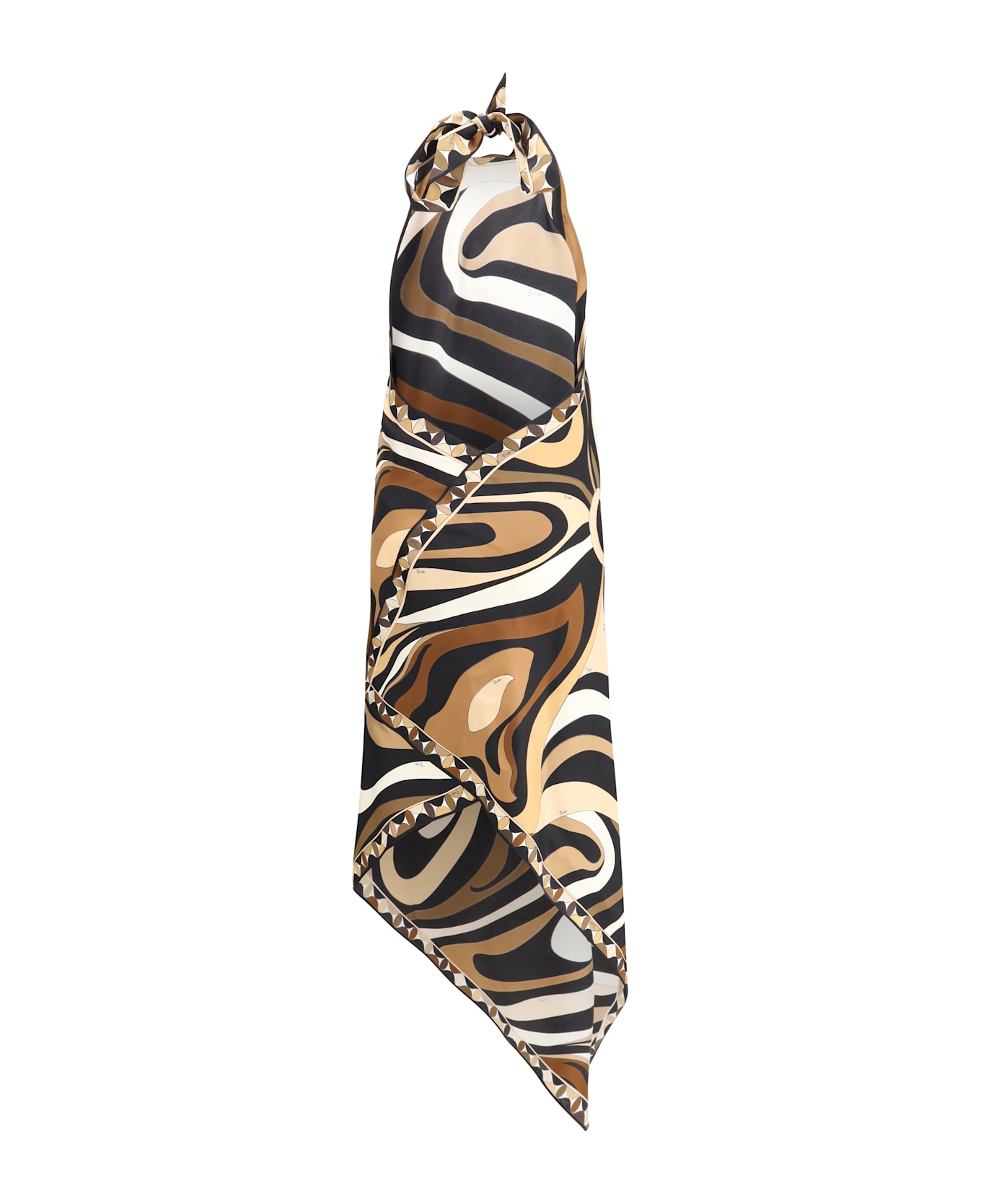 Pucci Long Halterneck Dress In Marble Print