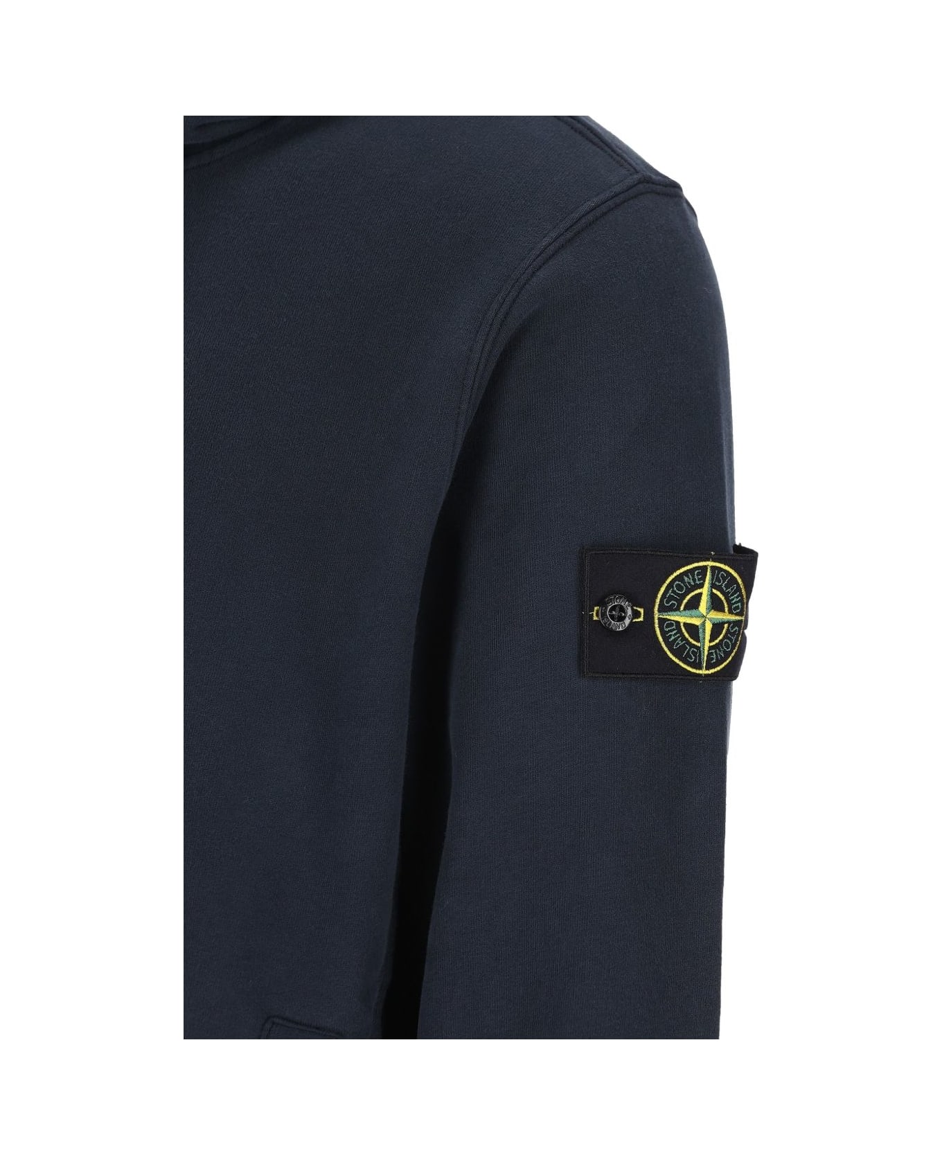 Stone Island Hooded Sweatshirt With Long Sleeves - Blue