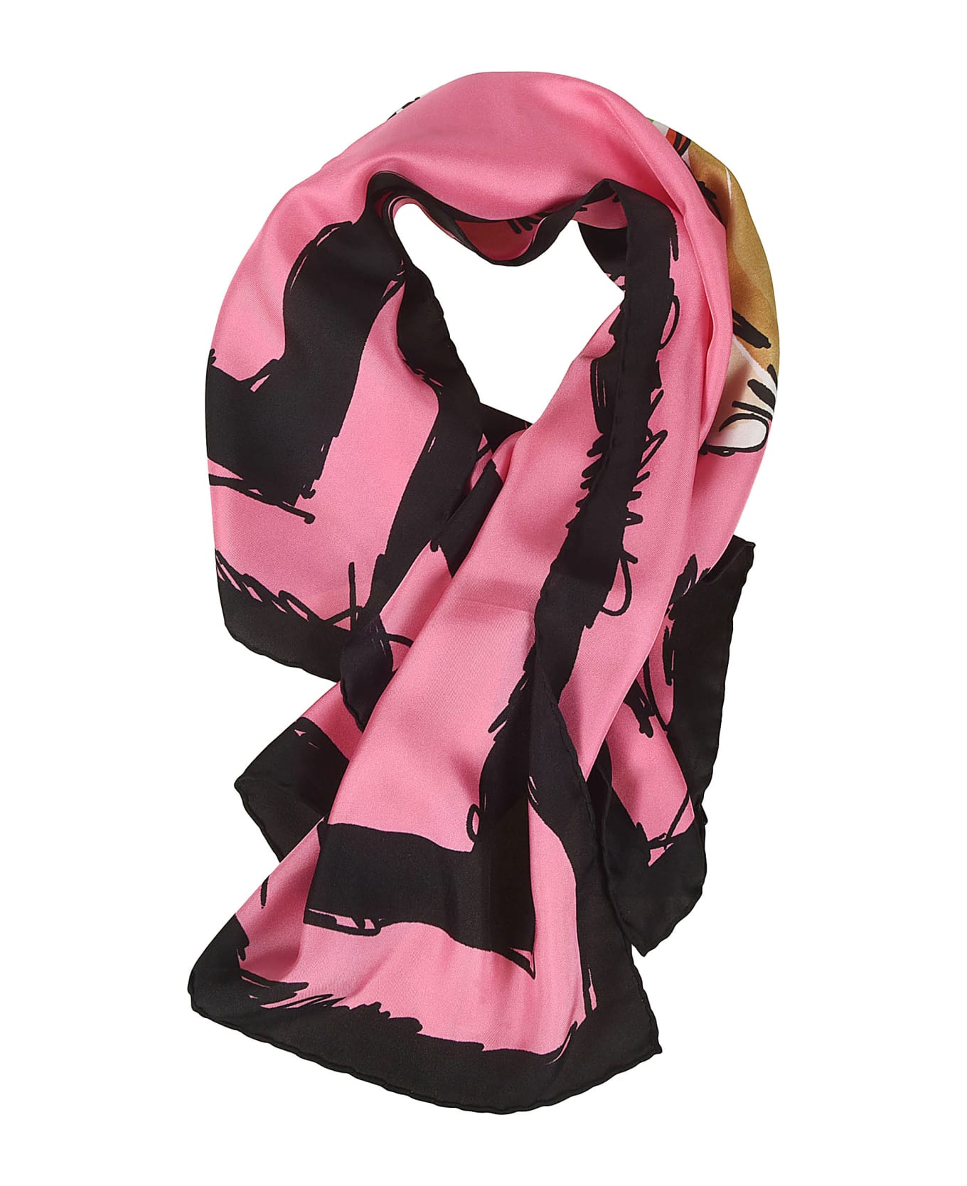 Moschino Logo Detail Scarf - Pink スカーフ＆ストール