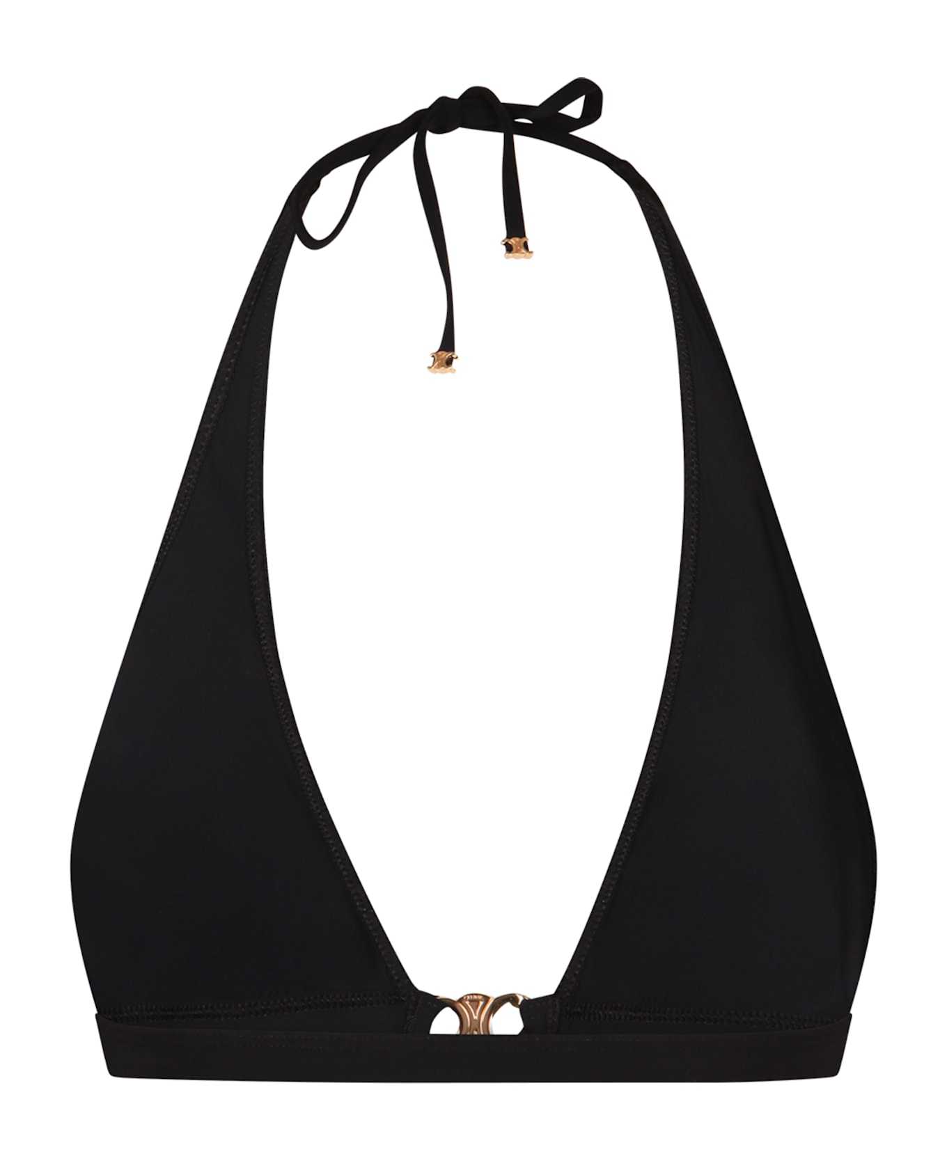 Celine Triangle Bikini Top - black