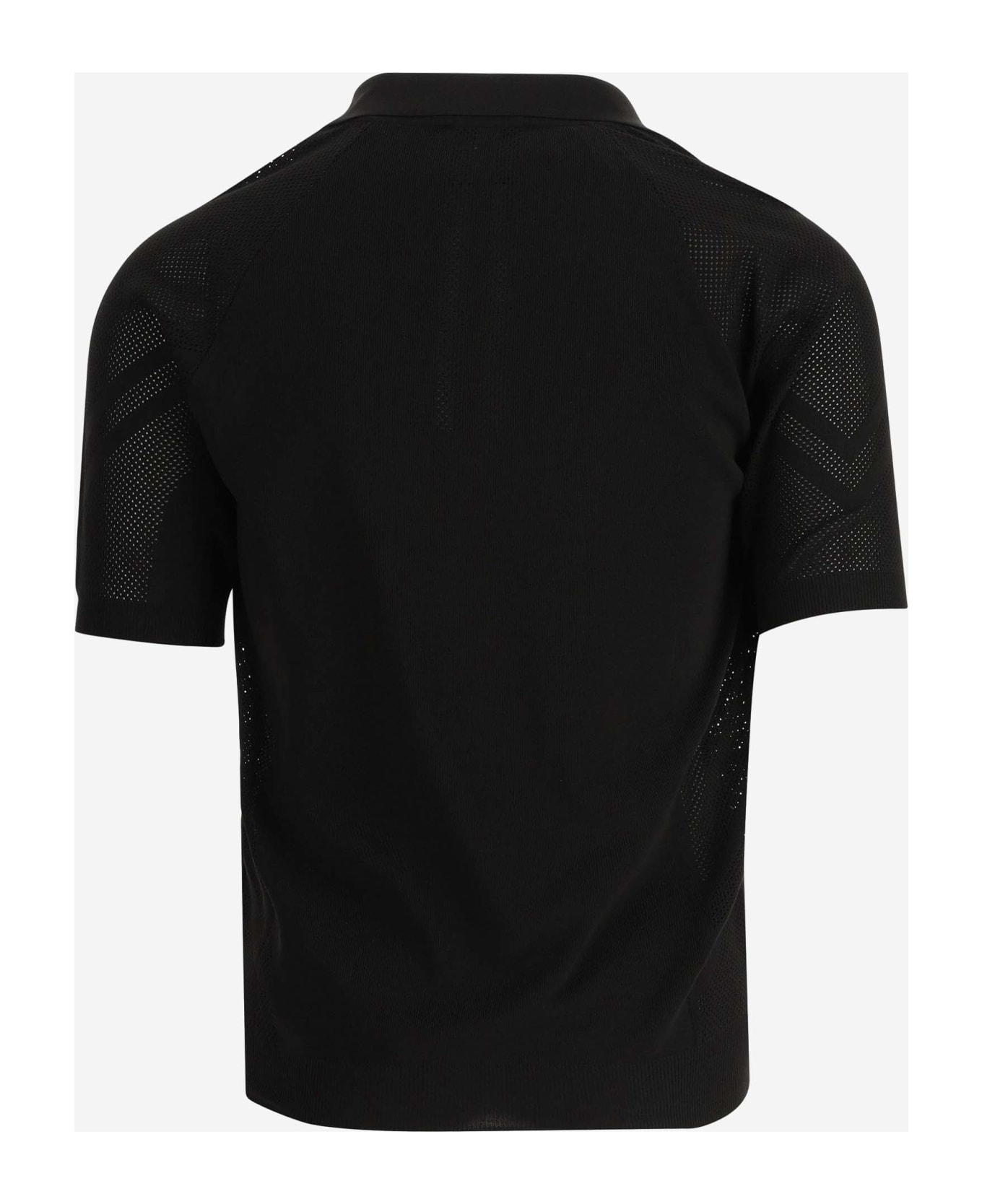 Dolce & Gabbana Stretch Jersey Polo Shirt With Logo - Black